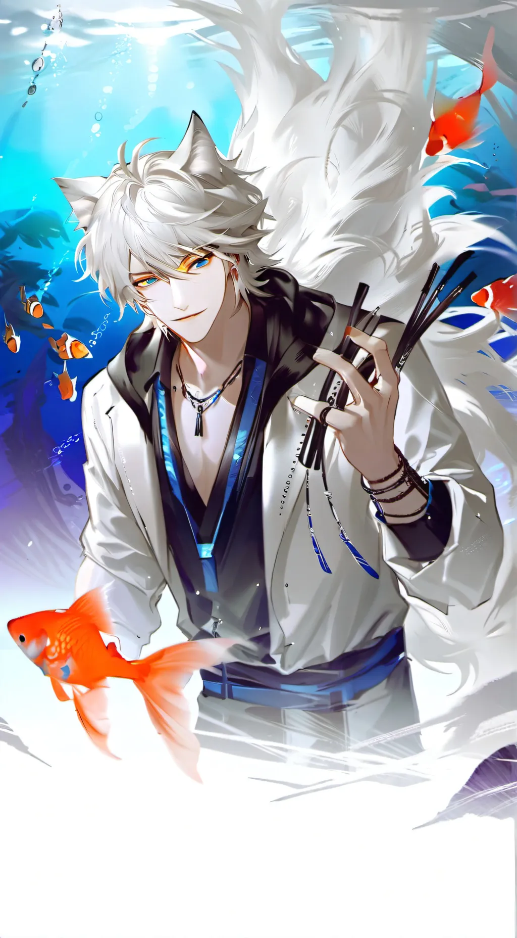 ai character: Bluebark the White background