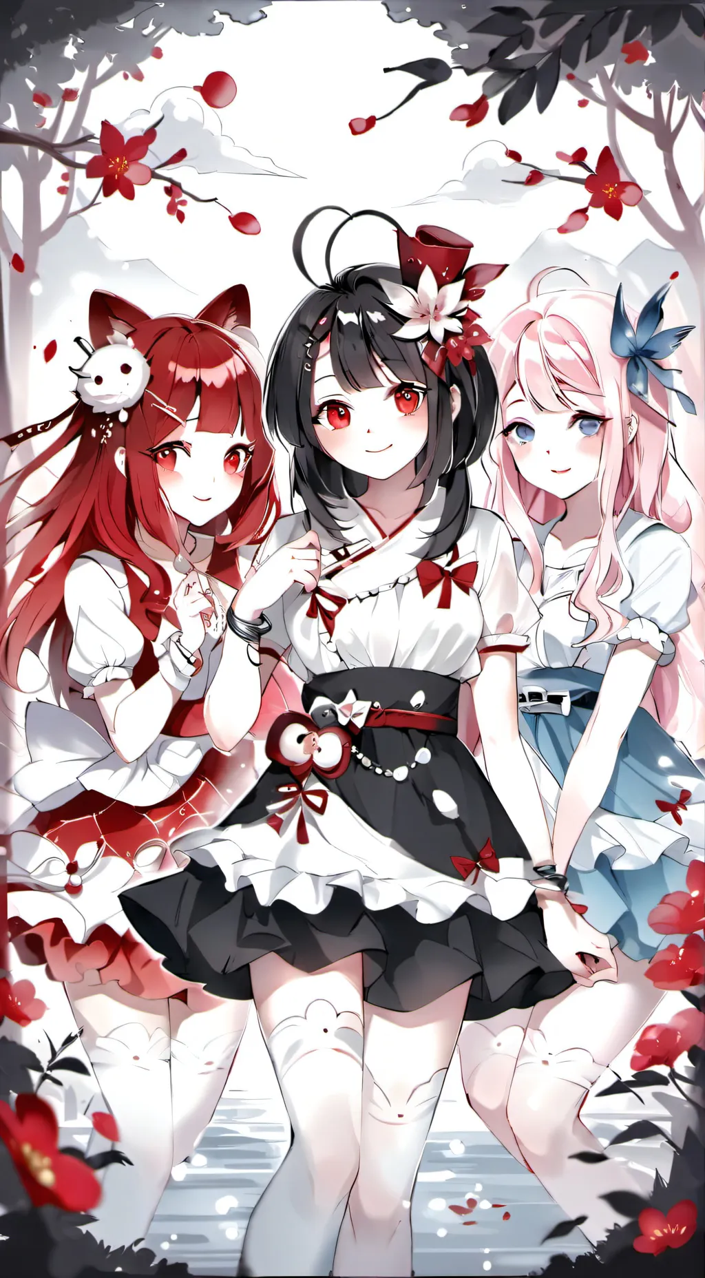 ai character: Three little girls background