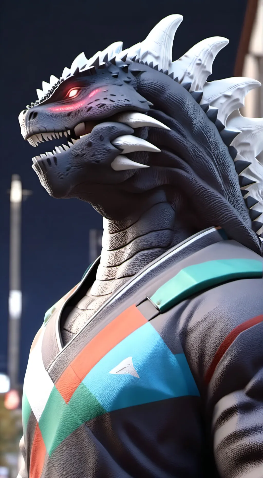 ai character: Godzilla Marlif background