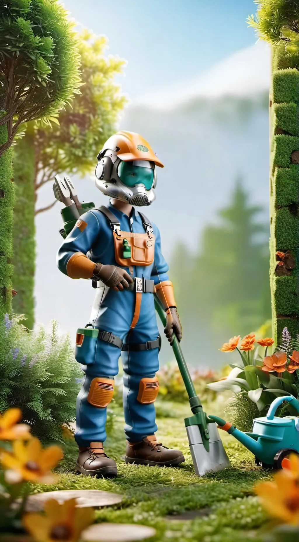 ai character: Jardinero Azul background
