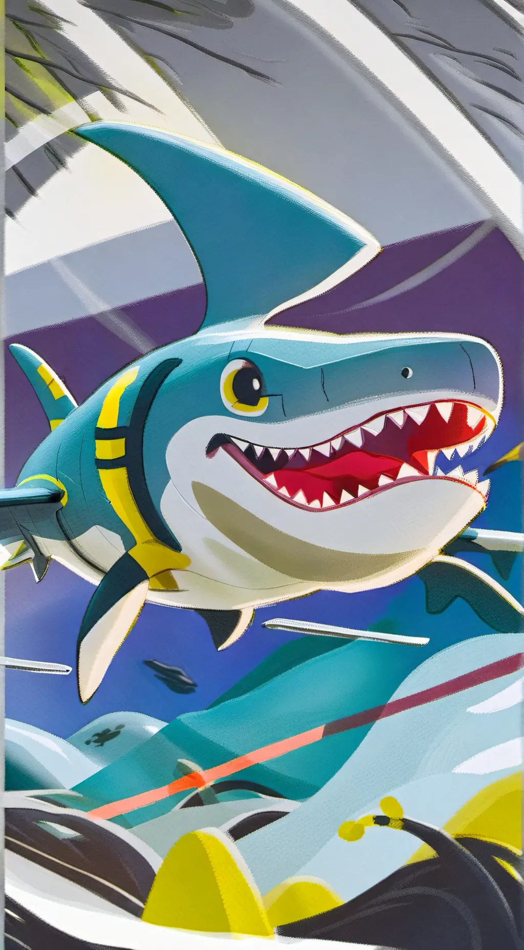 ai character: Jeff,theland shark background