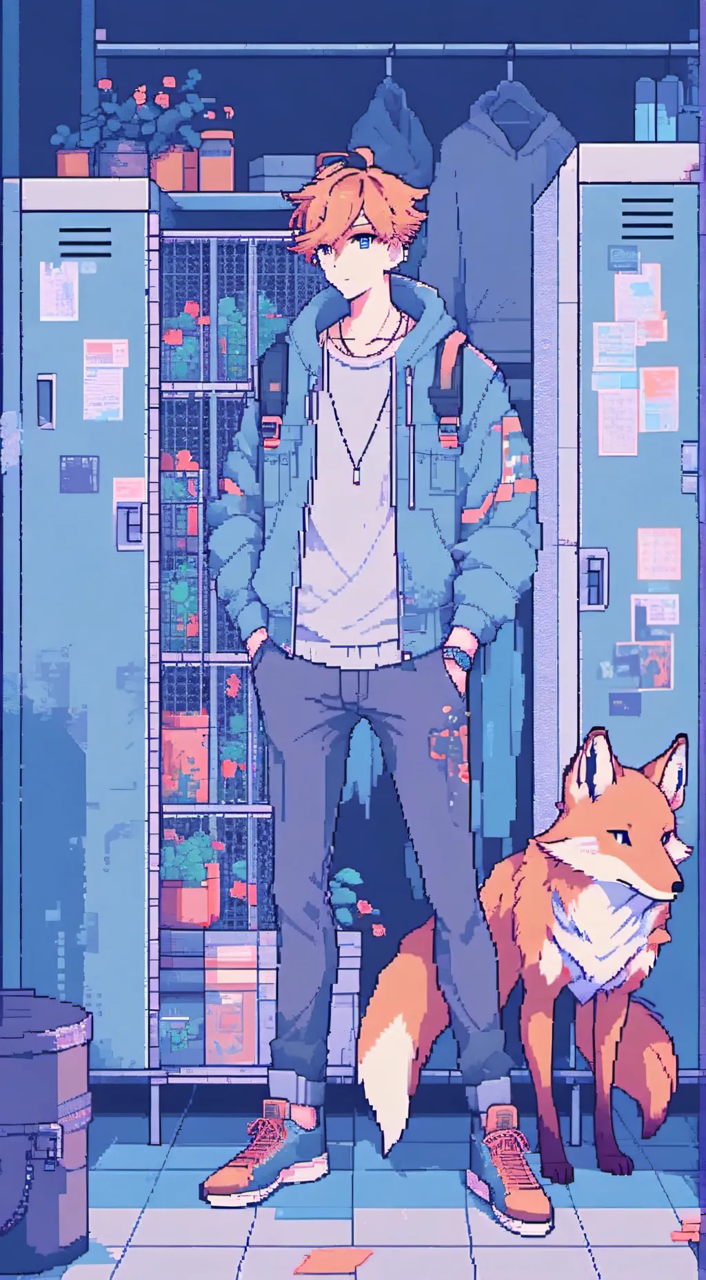 ai character: Hybrid school background