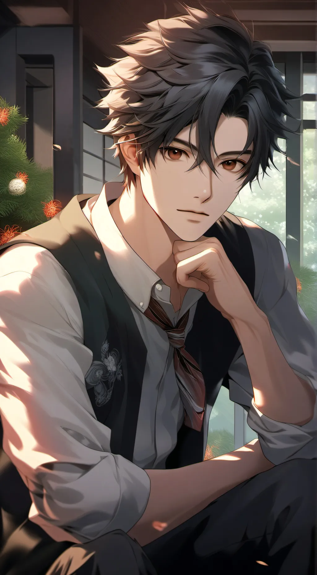 ai character: Show-off Schoolmat background