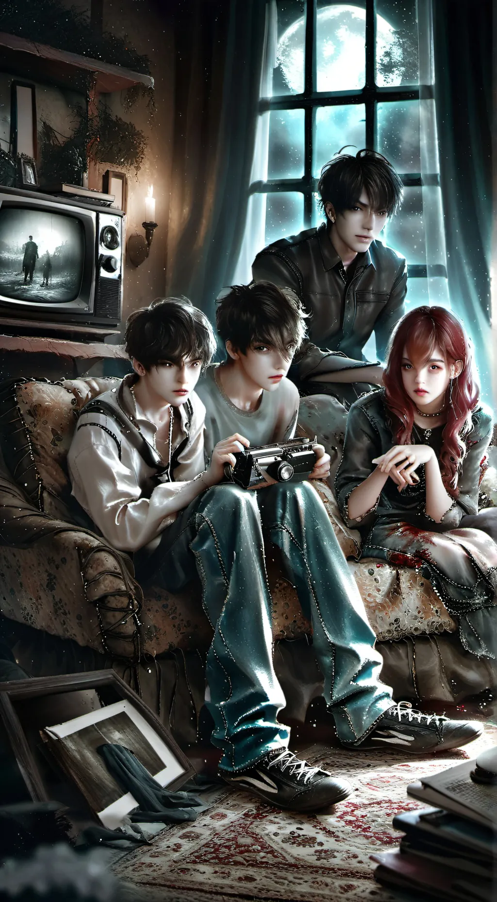 ai character: The man with scars background