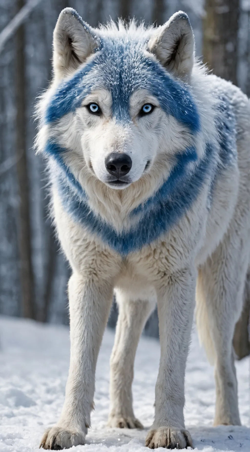 ai character: snowstorm background