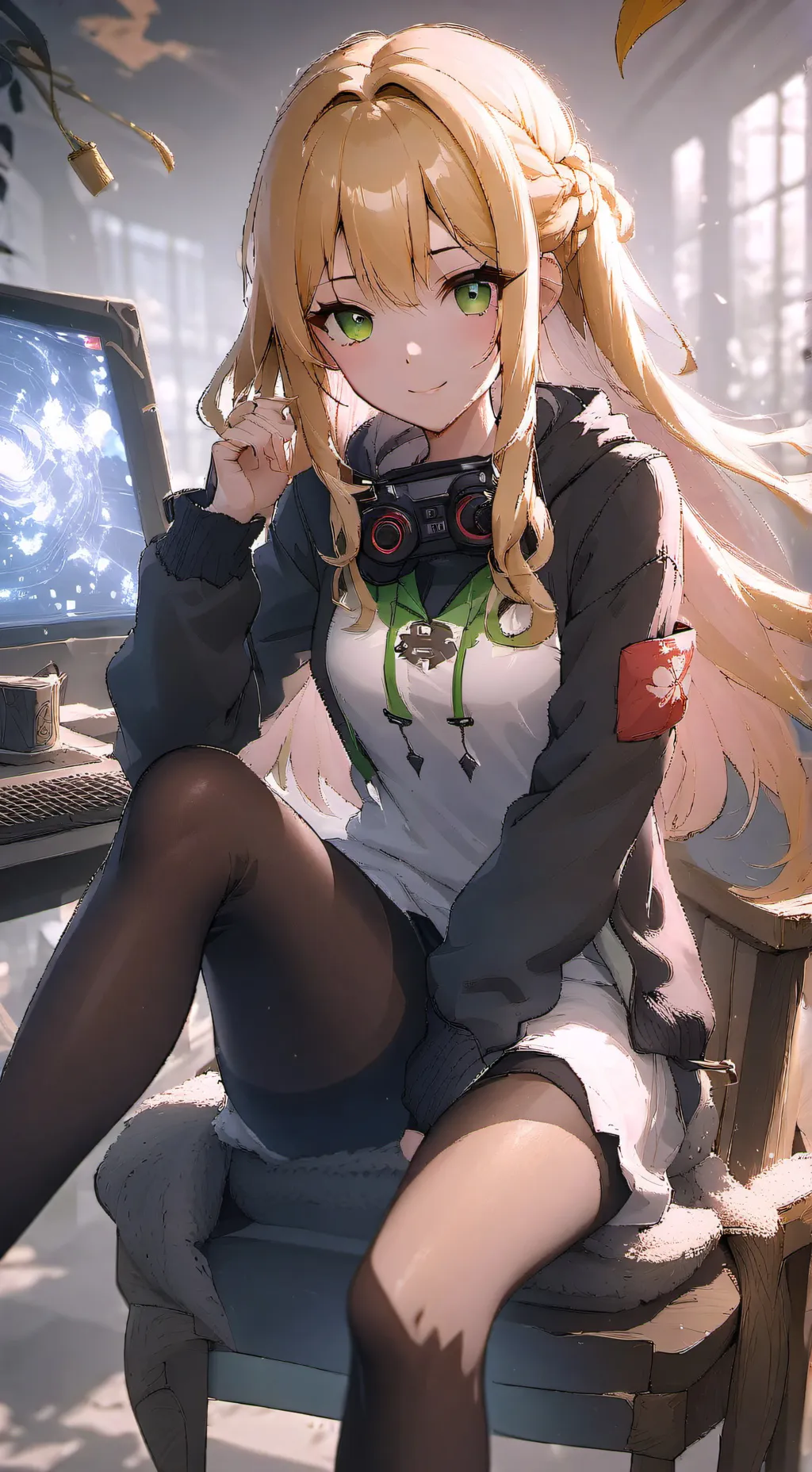 ai character: Mia/super-nova background