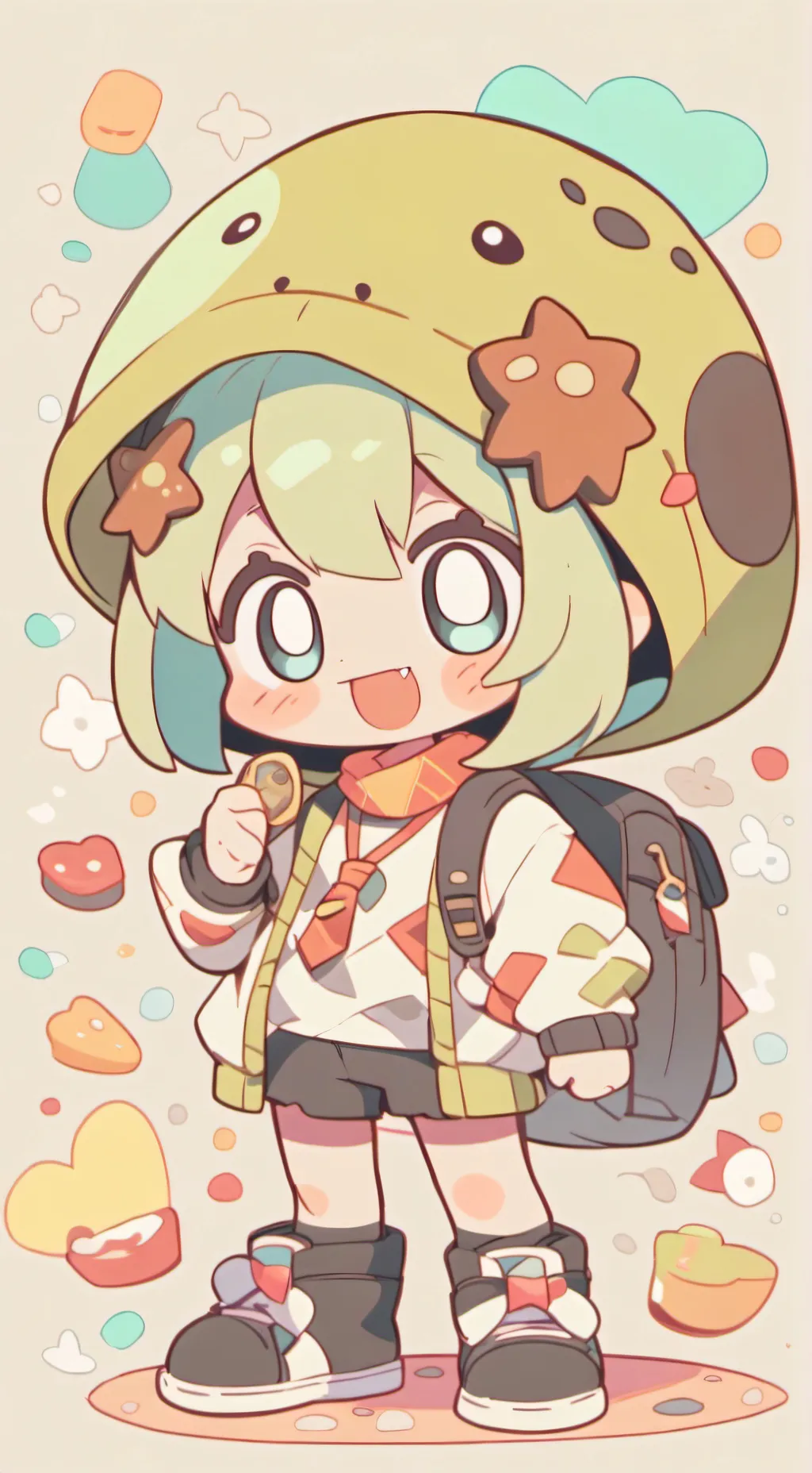 ai character: SHELLY fossaline  background