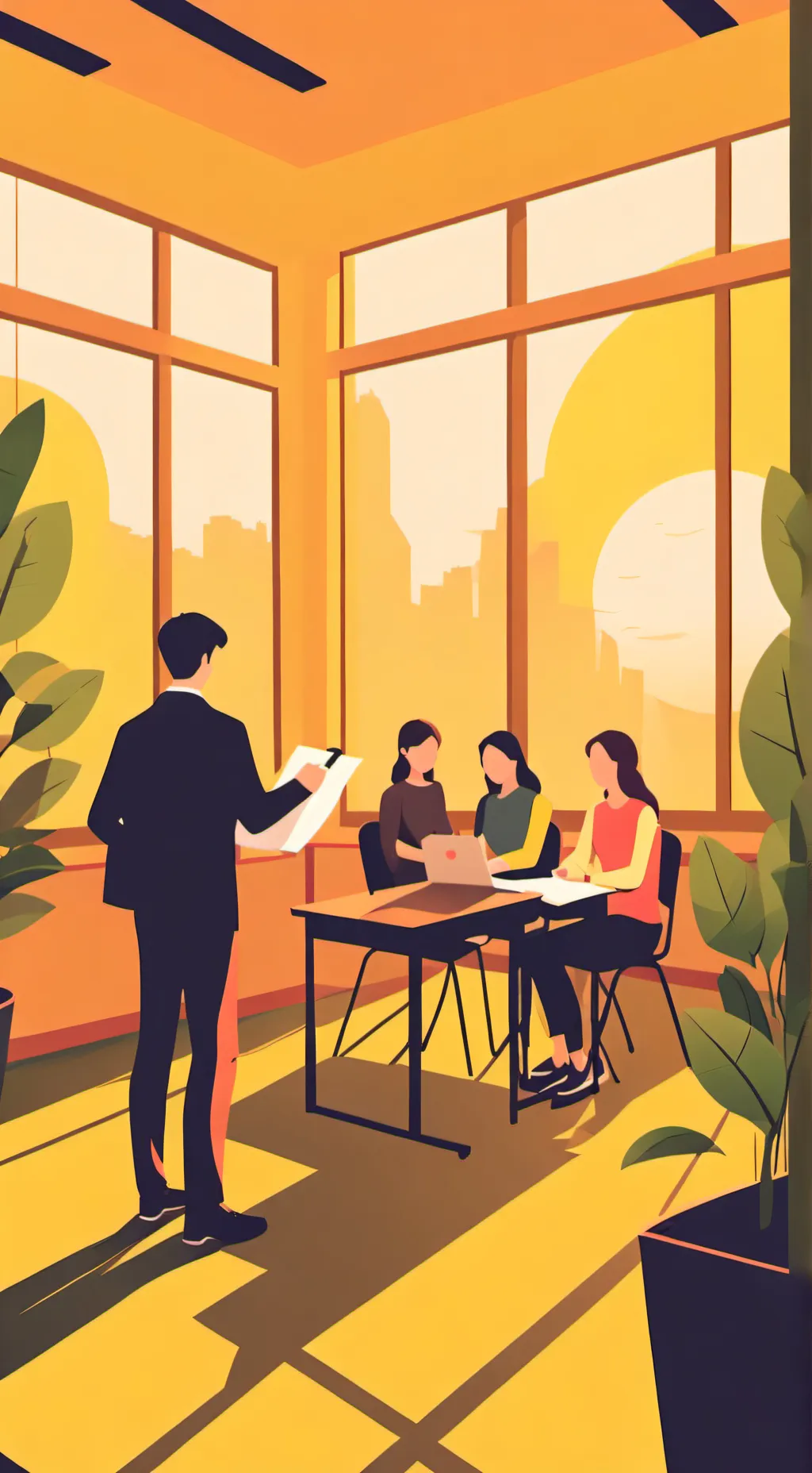 ai character: Classroom background