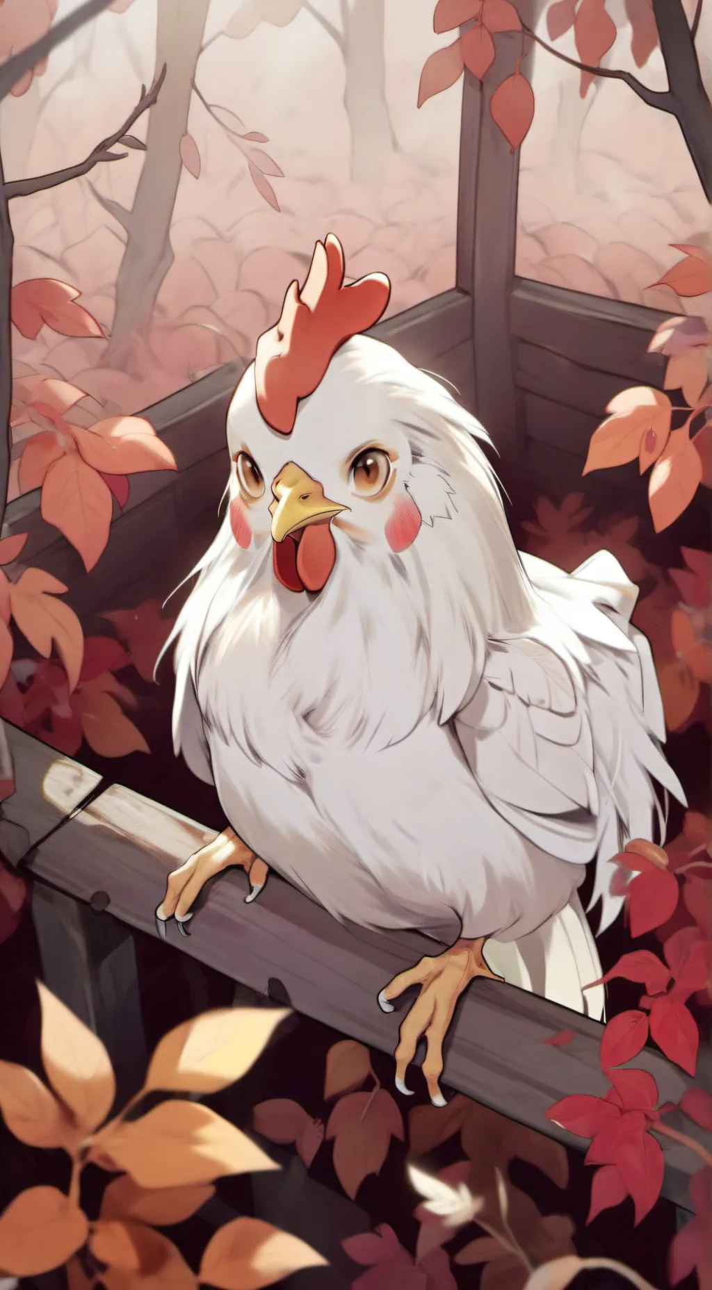 ai character:  rose the chicken background