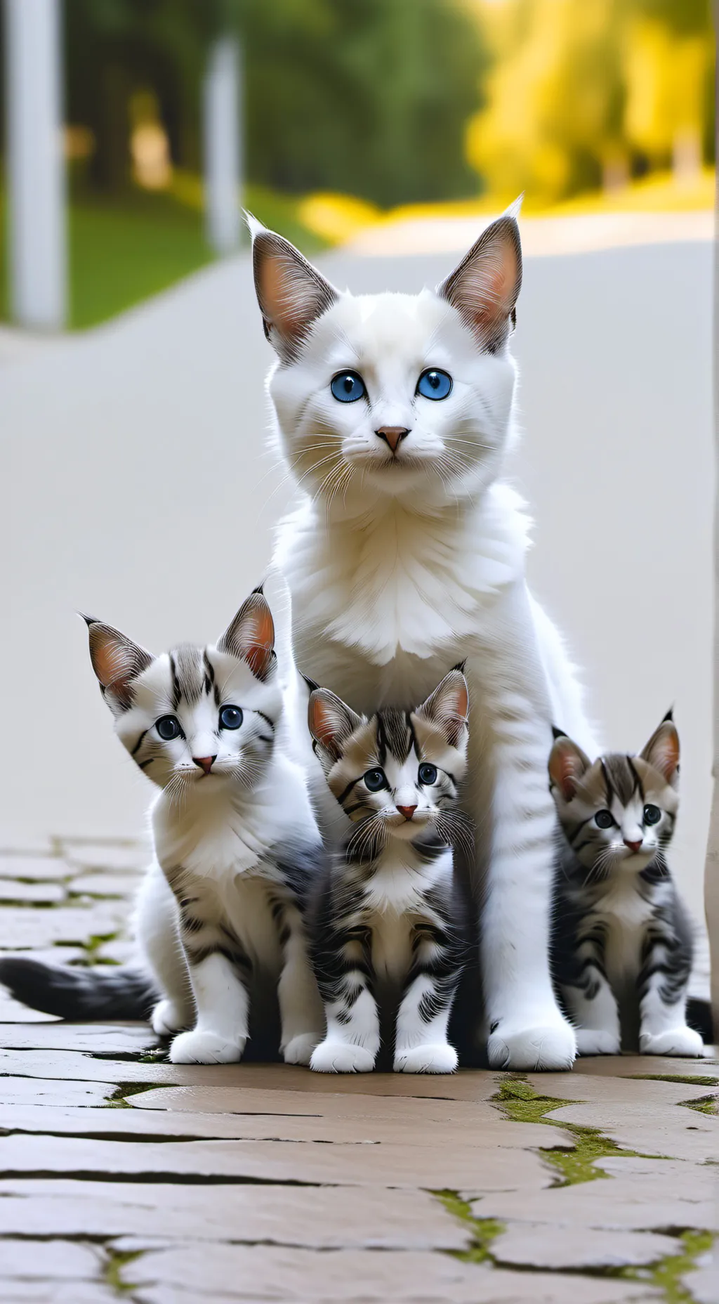 ai character: mama con crías  background