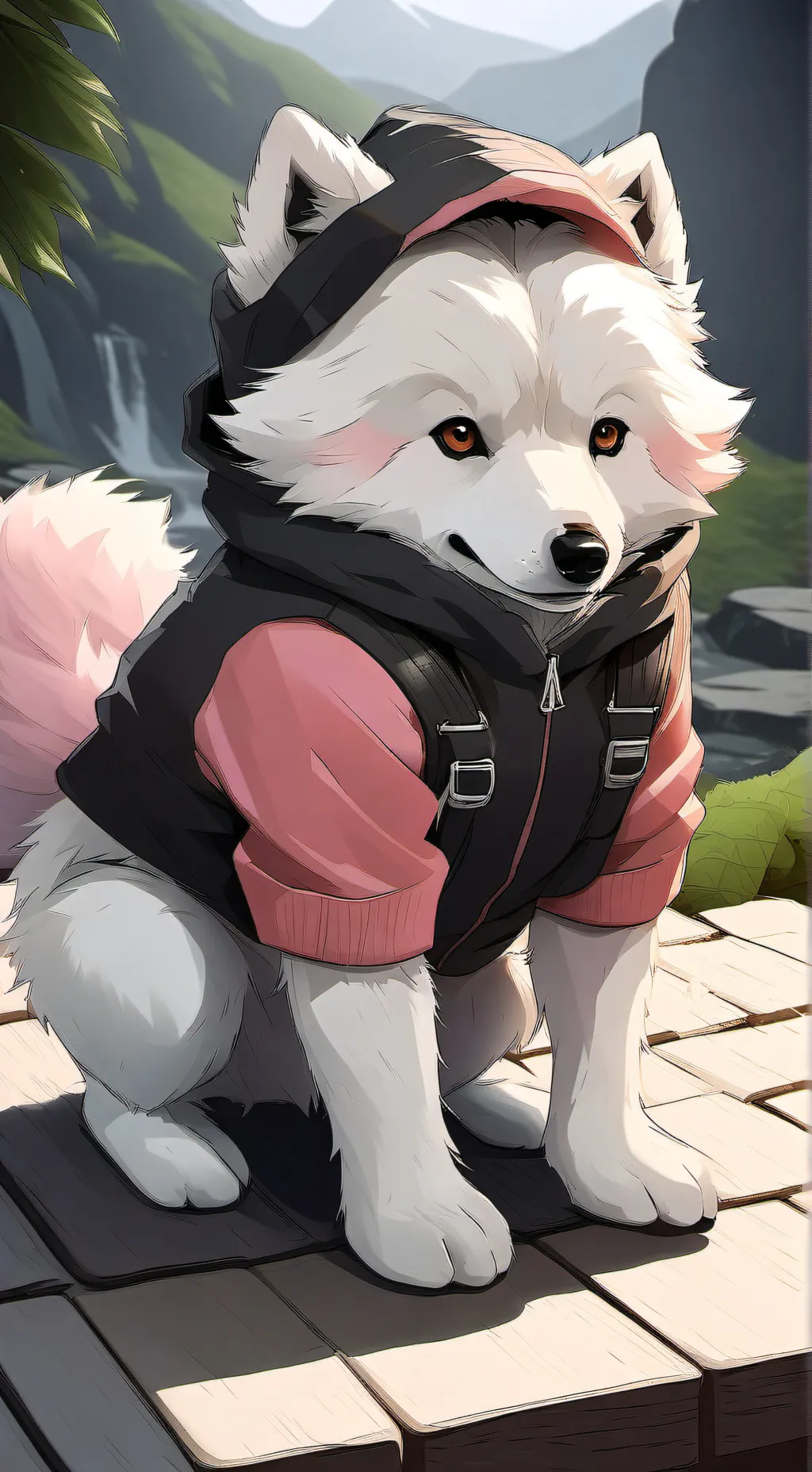 ai character: Cute furry  background