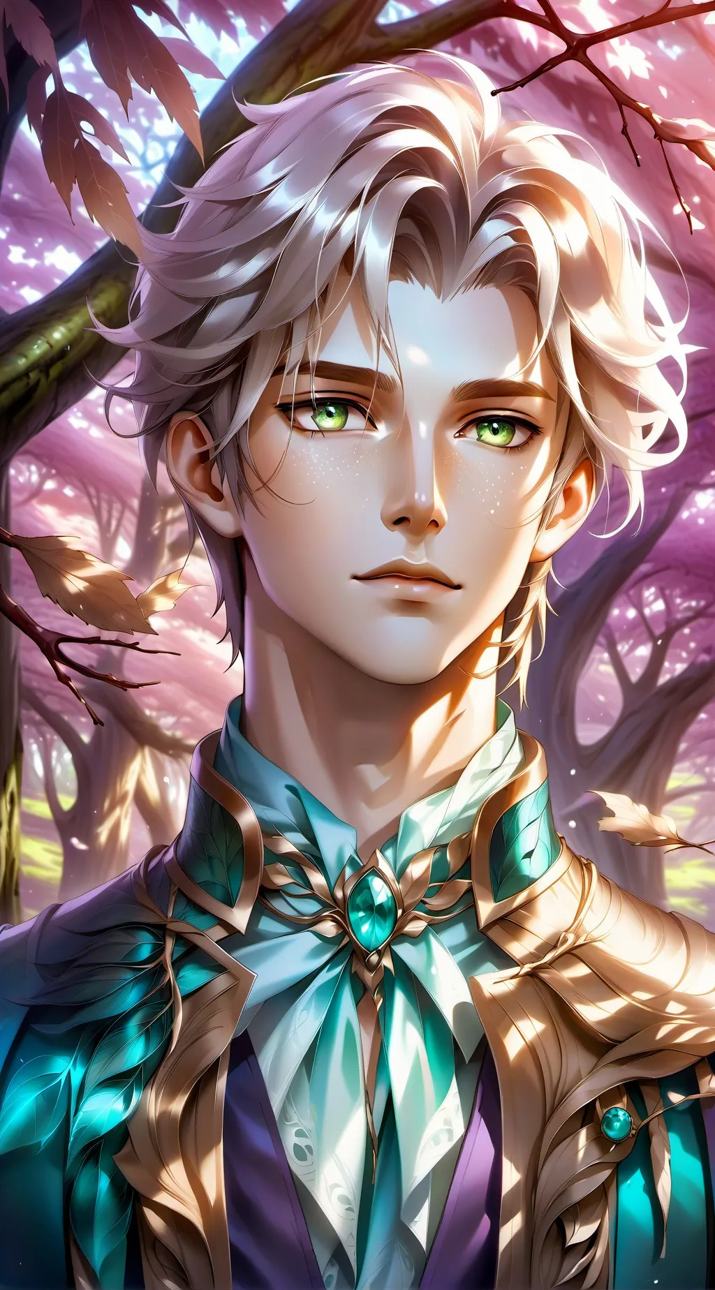ai character: The Curious Forest Stranger background