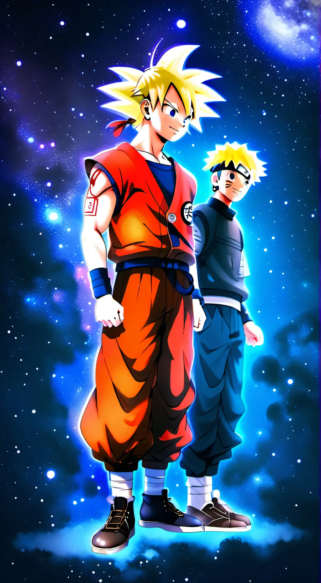 ai character: Naruto and Goku background