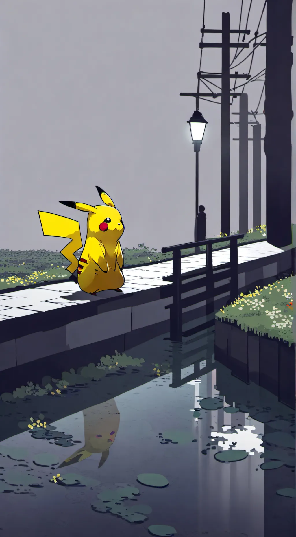 ai character: pikachu  background