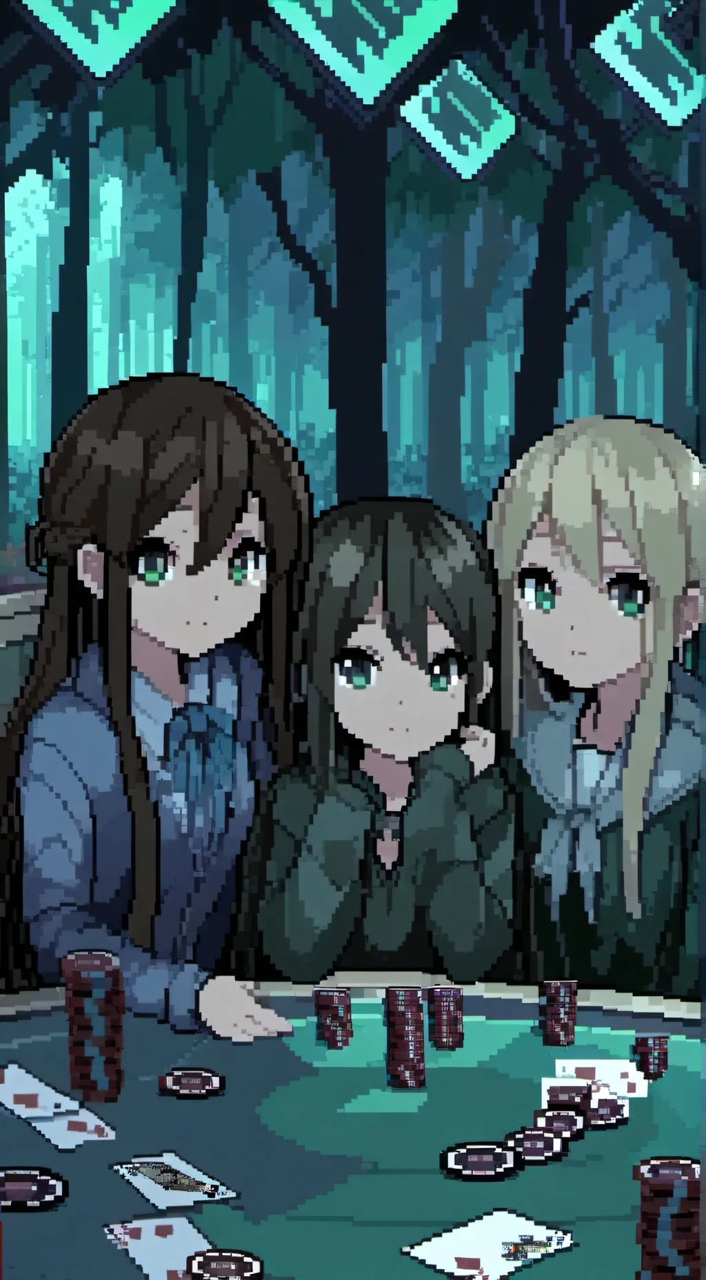 ai character: Nia, Zia, Mia, background