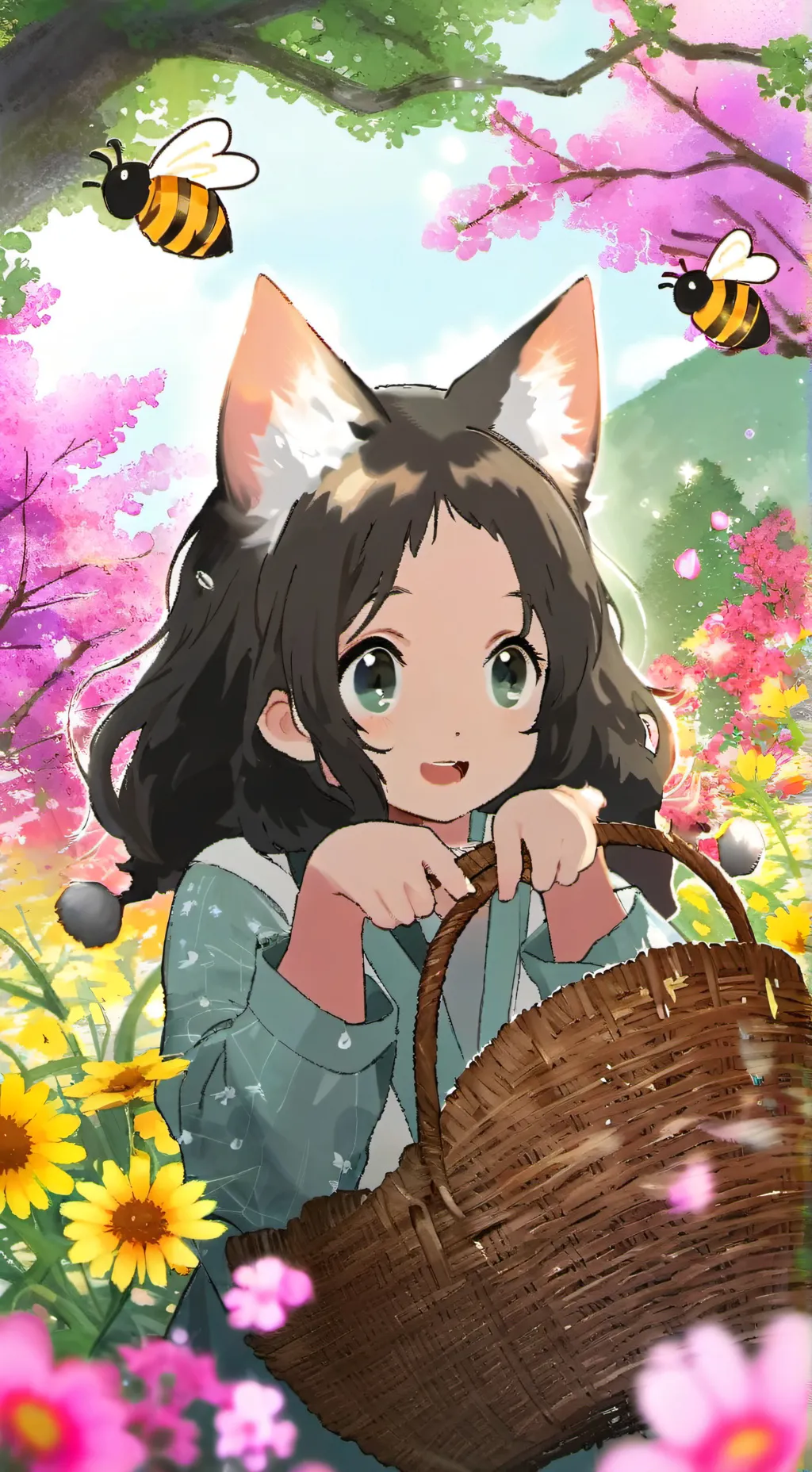 ai character: BeePrint Cat Furry background