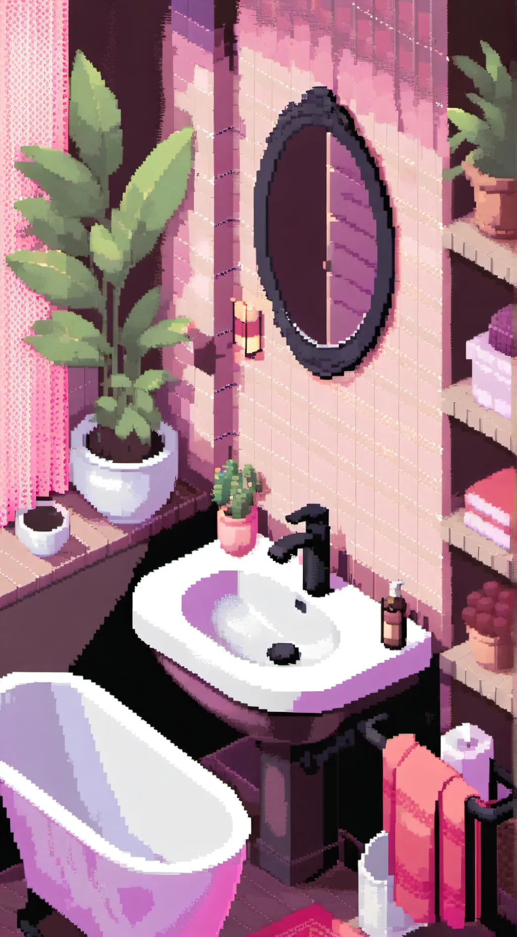 ai character: Catnap's bath time background