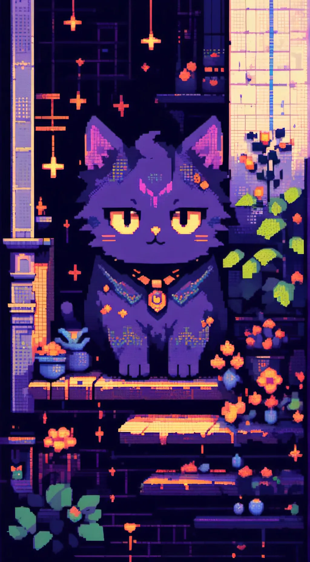 ai character: smiling critters background