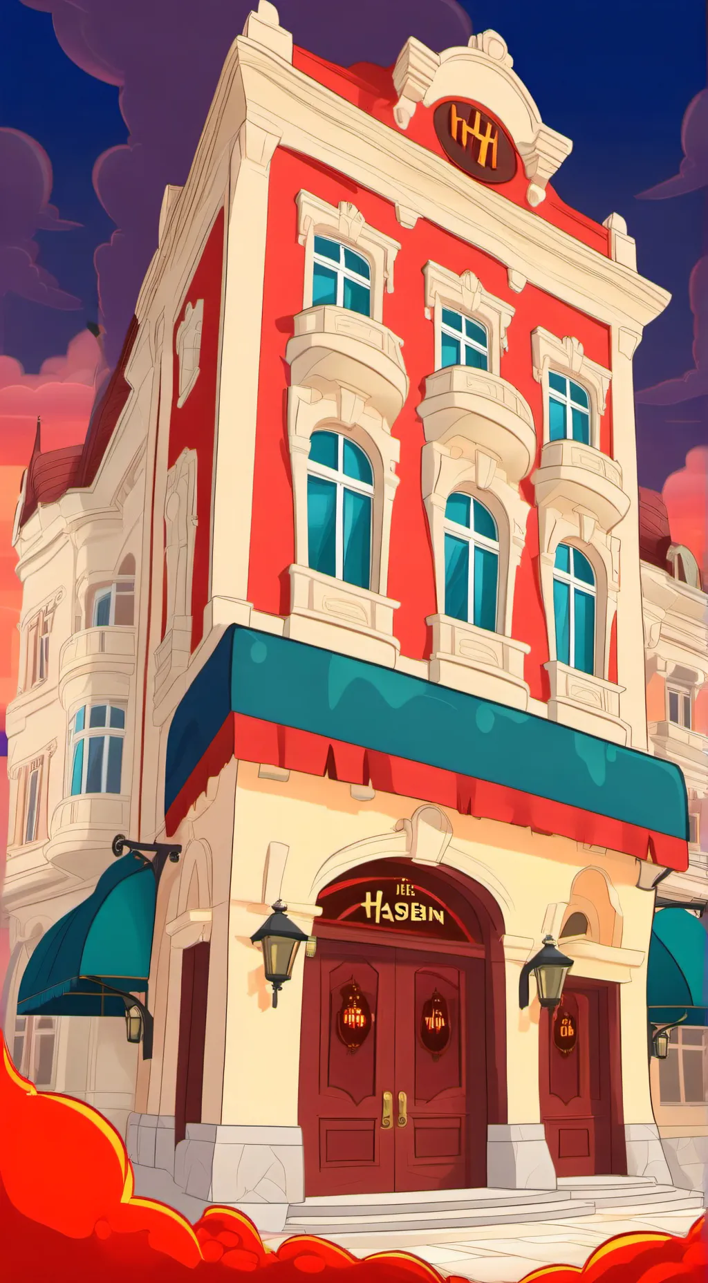 ai character: Hasbin hotel background