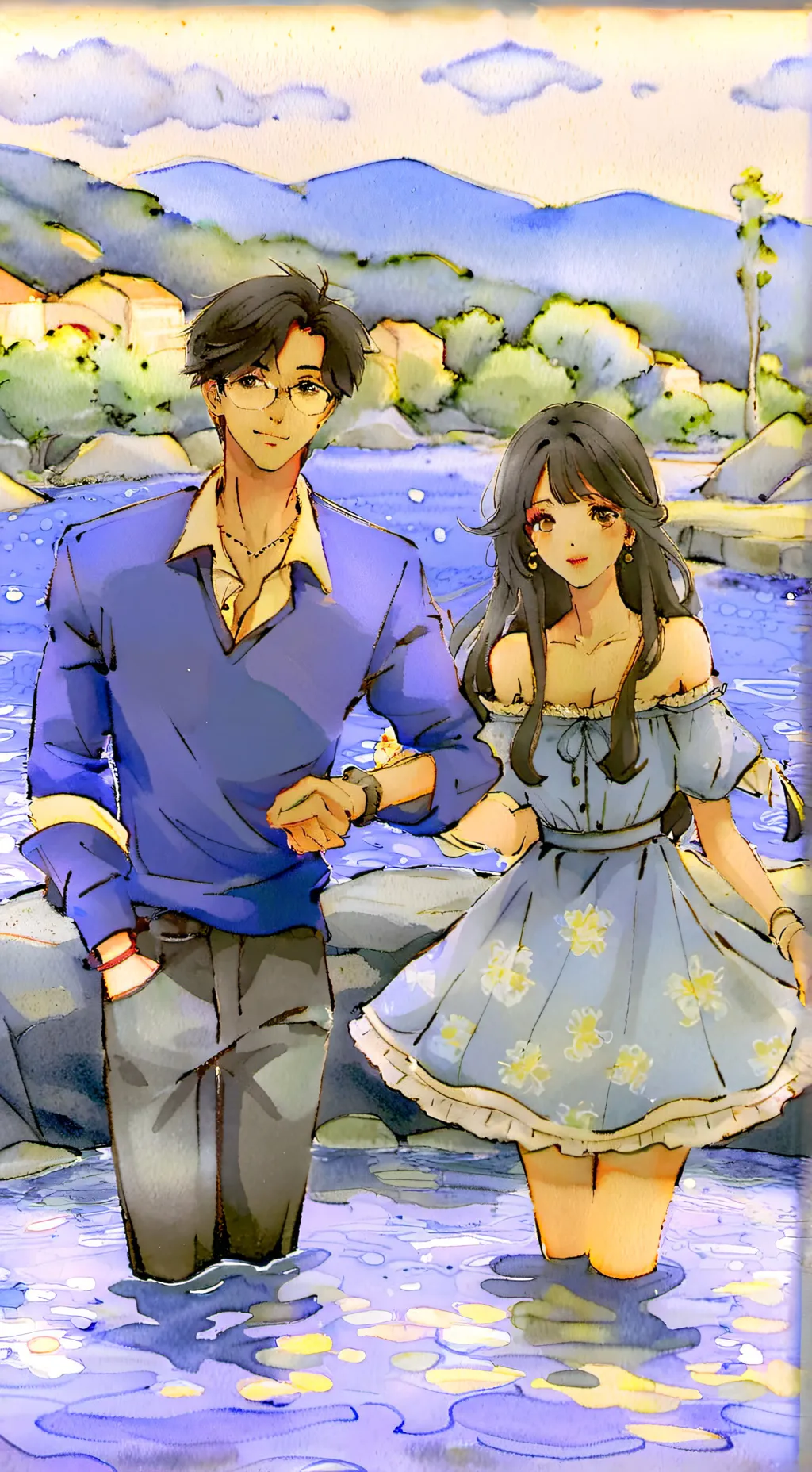 ai character: Love triangle background