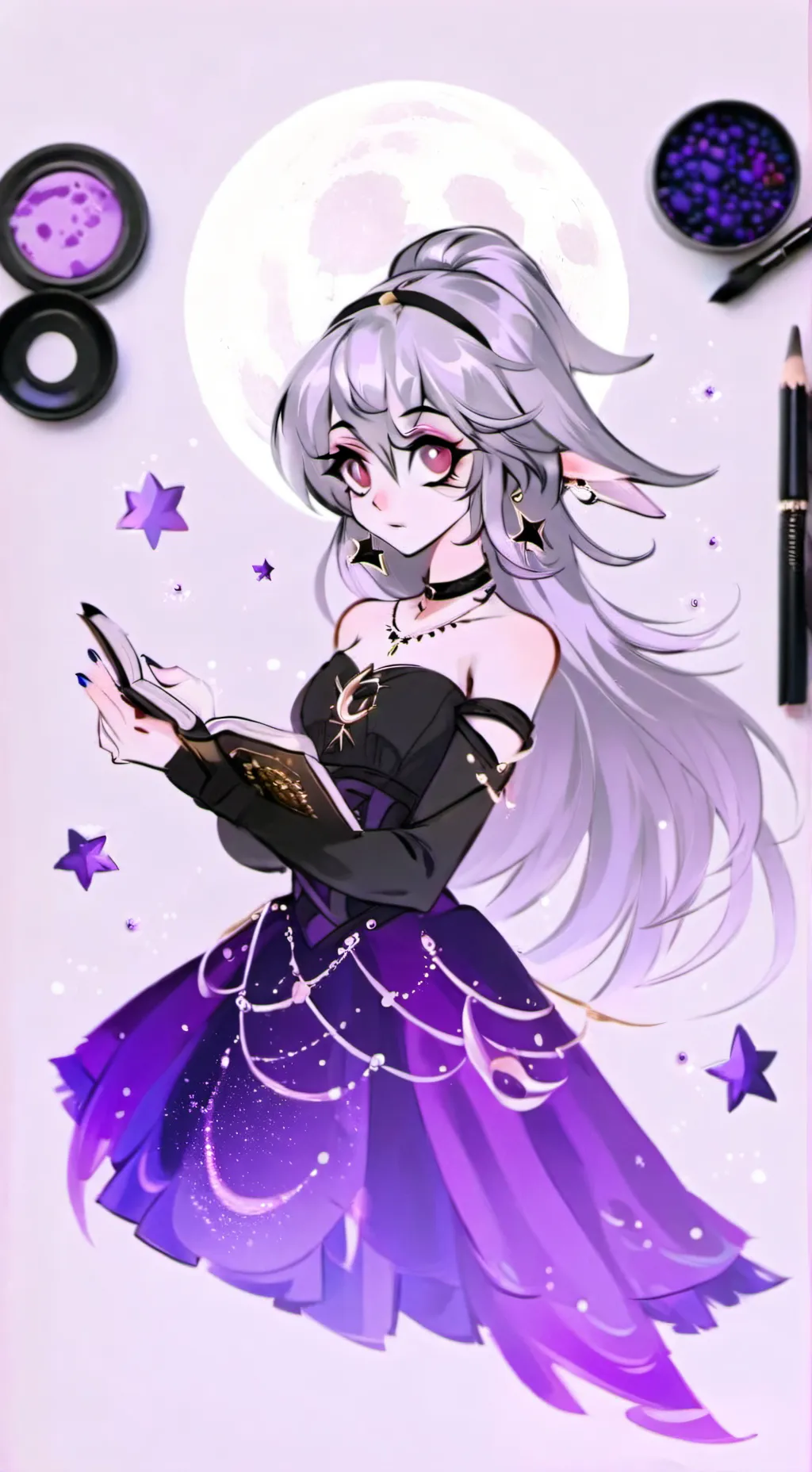 ai character: 💜violet 💜 background