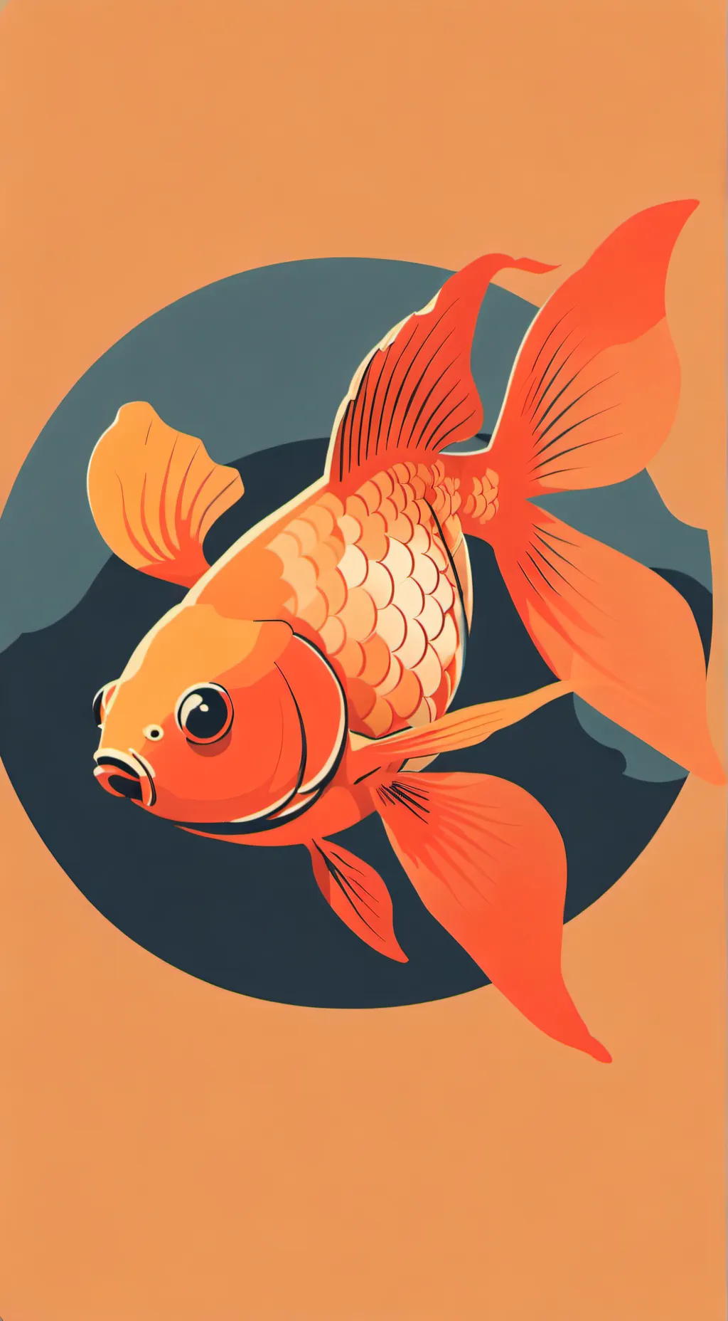 ai character: very fat goldfish background