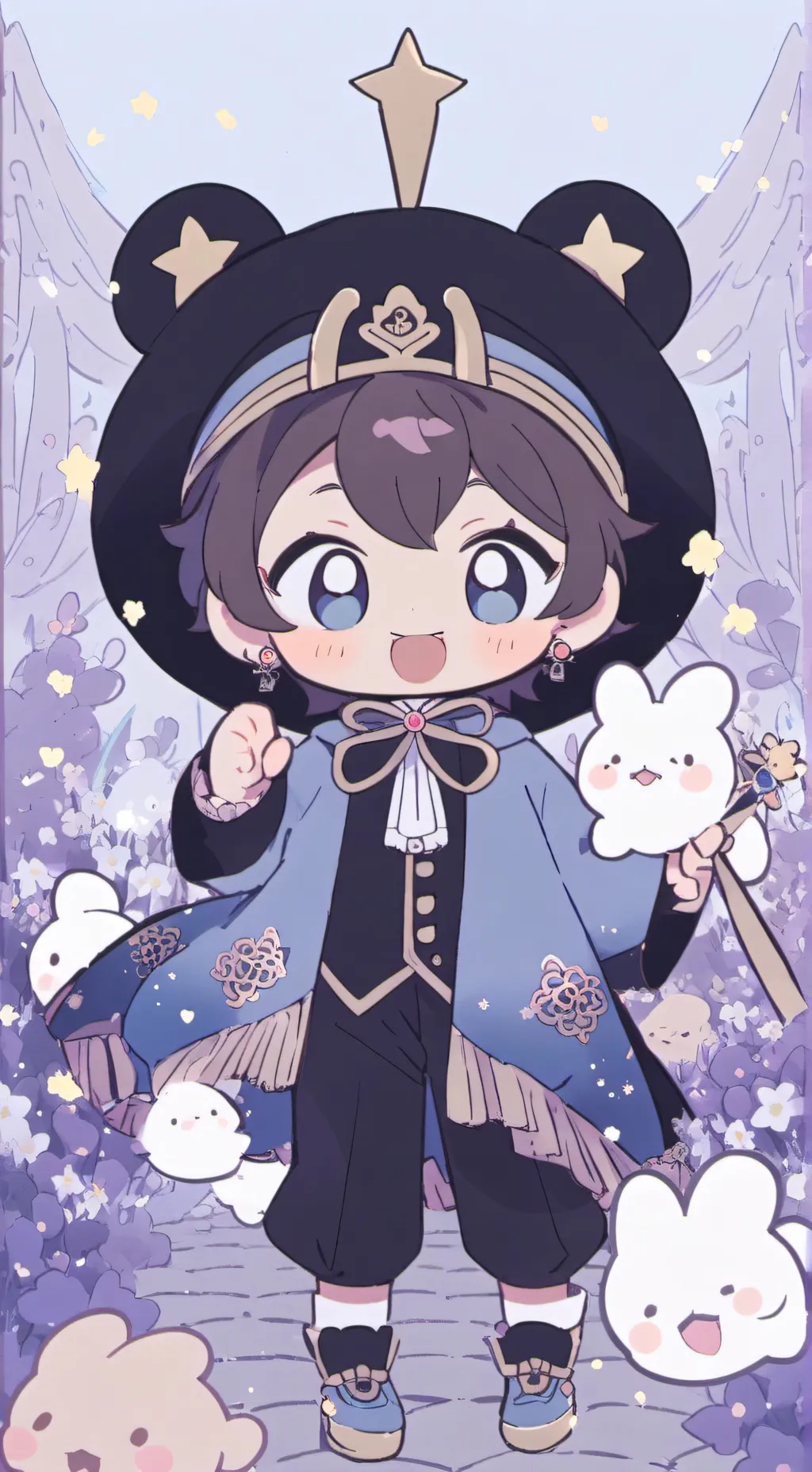 ai character: nabi y santi background