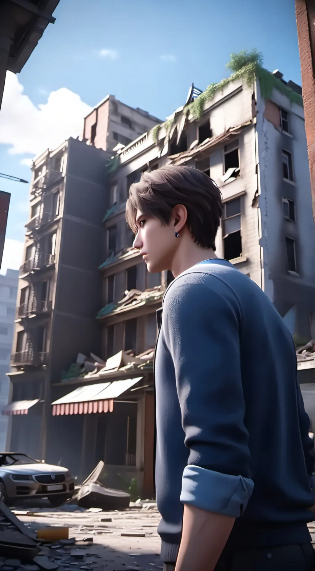 ai character: superhero city  background