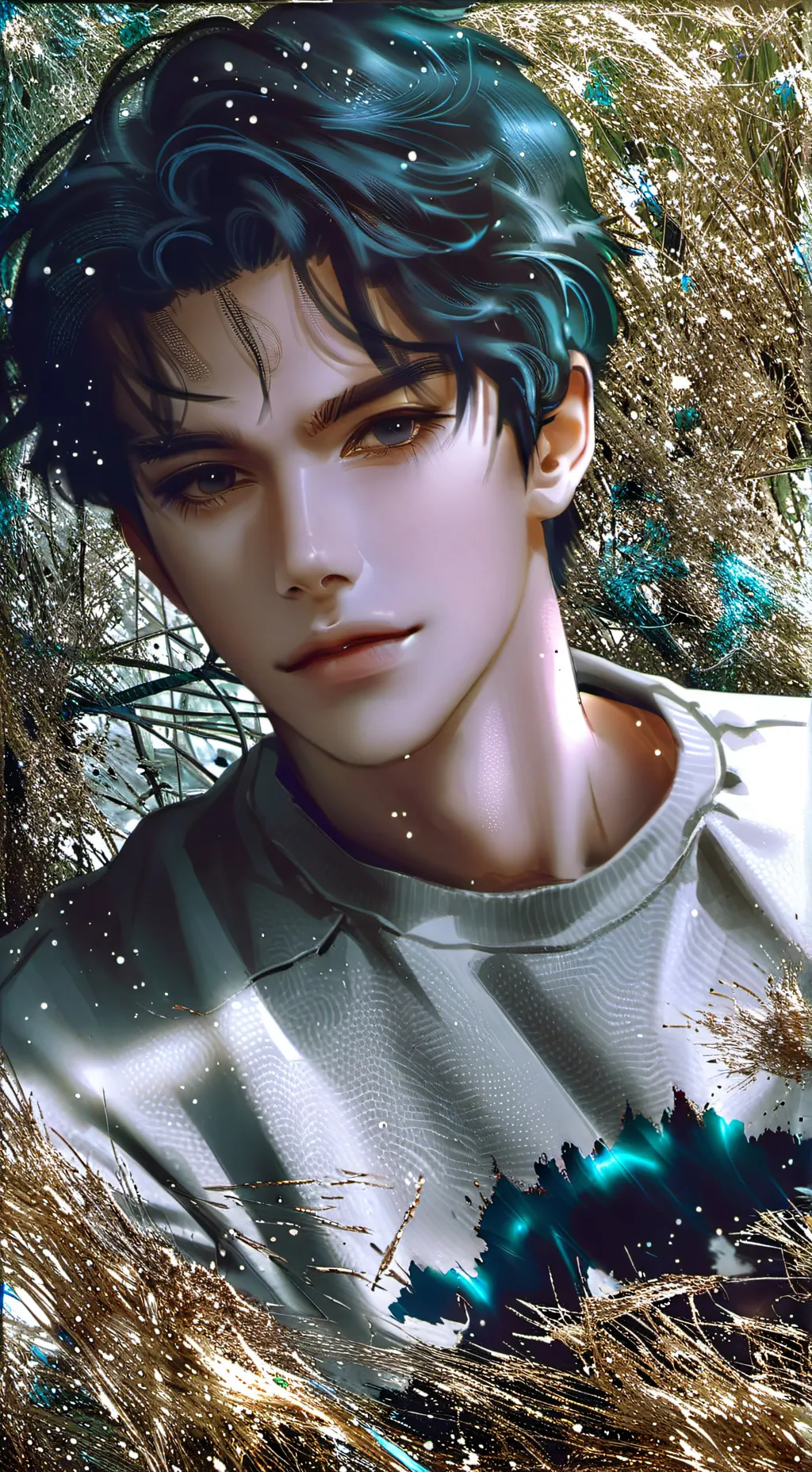 ai character: Max evergreen background