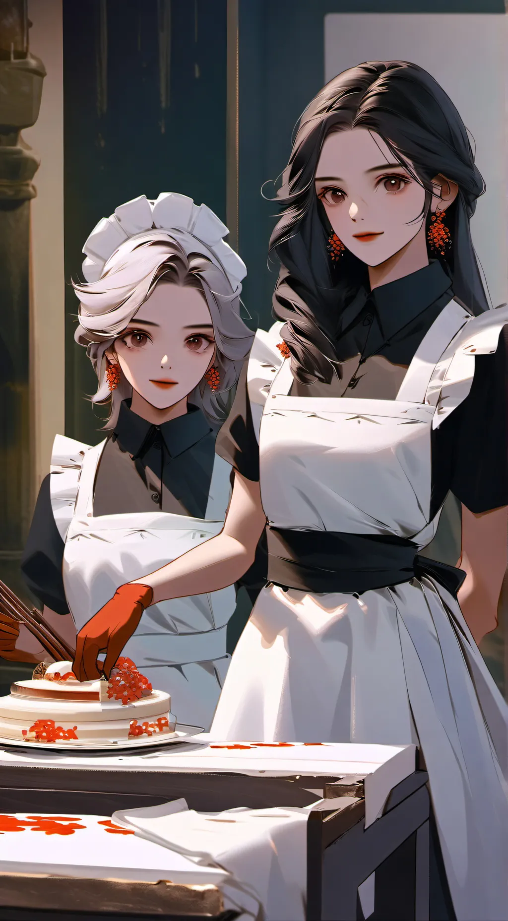 ai character: maid café  background