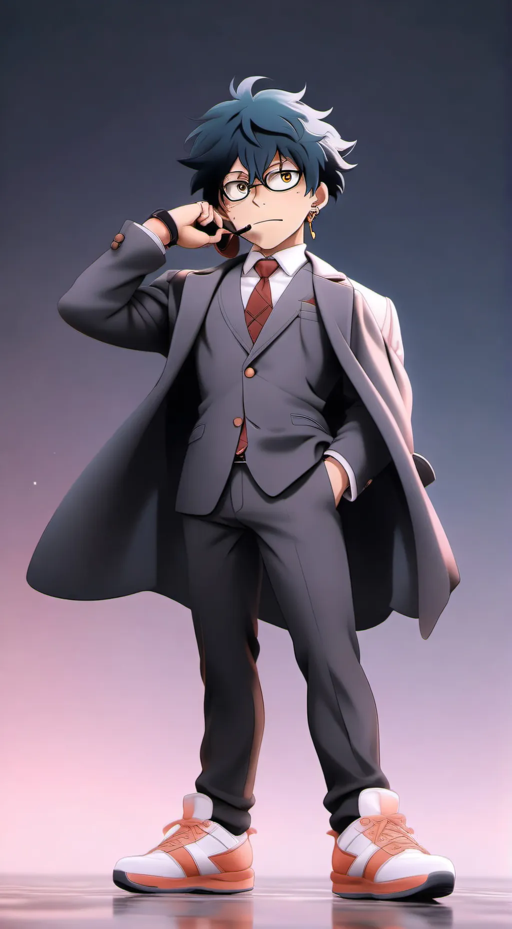 ai character: MHA call 3am background