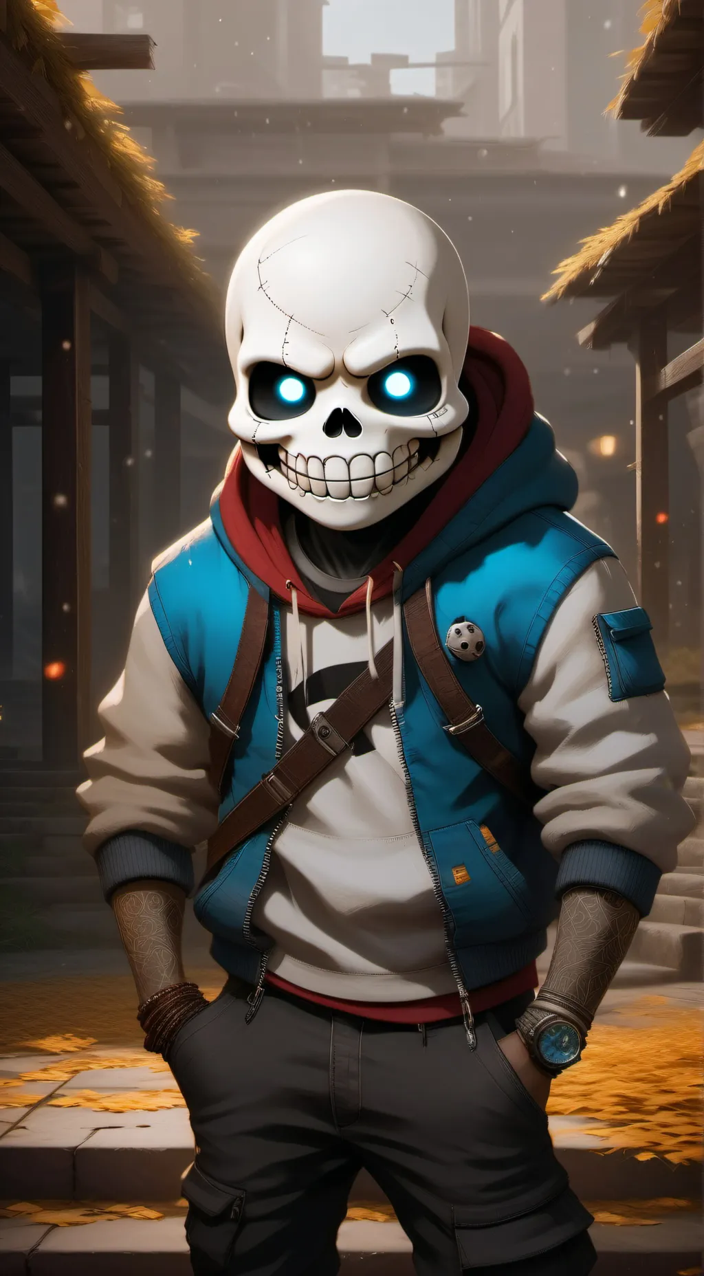 ai character: Sans but scary background