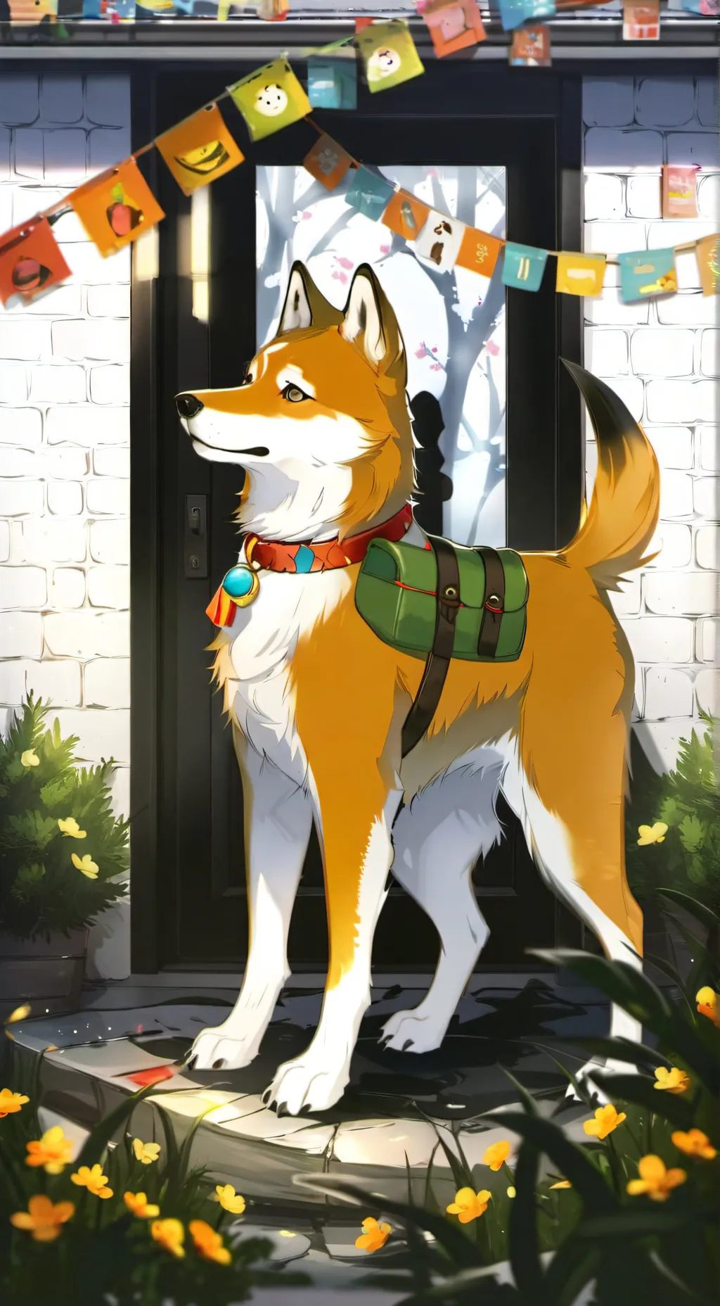 ai character: pinata puppy background