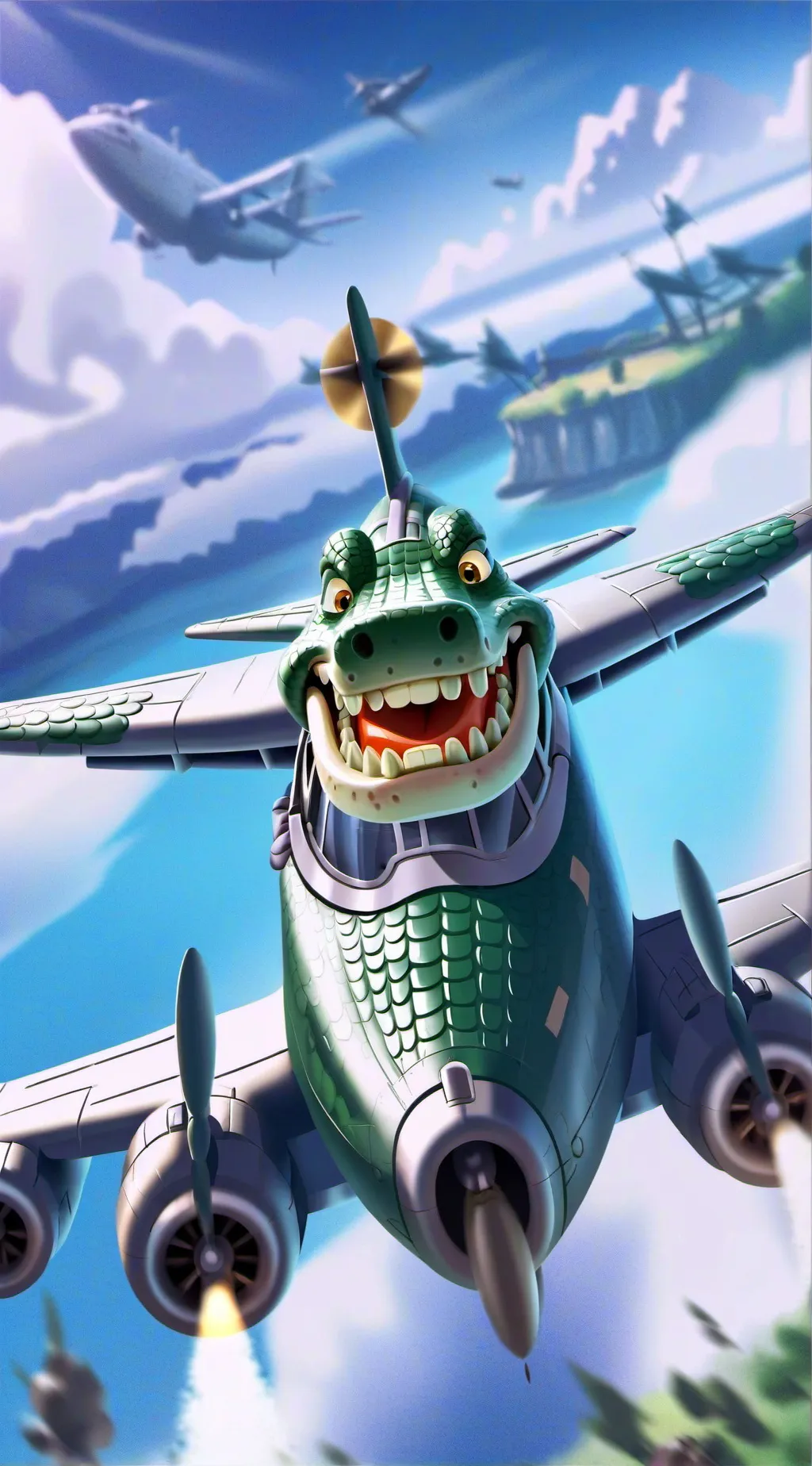 ai character: bombardiro crocodi background