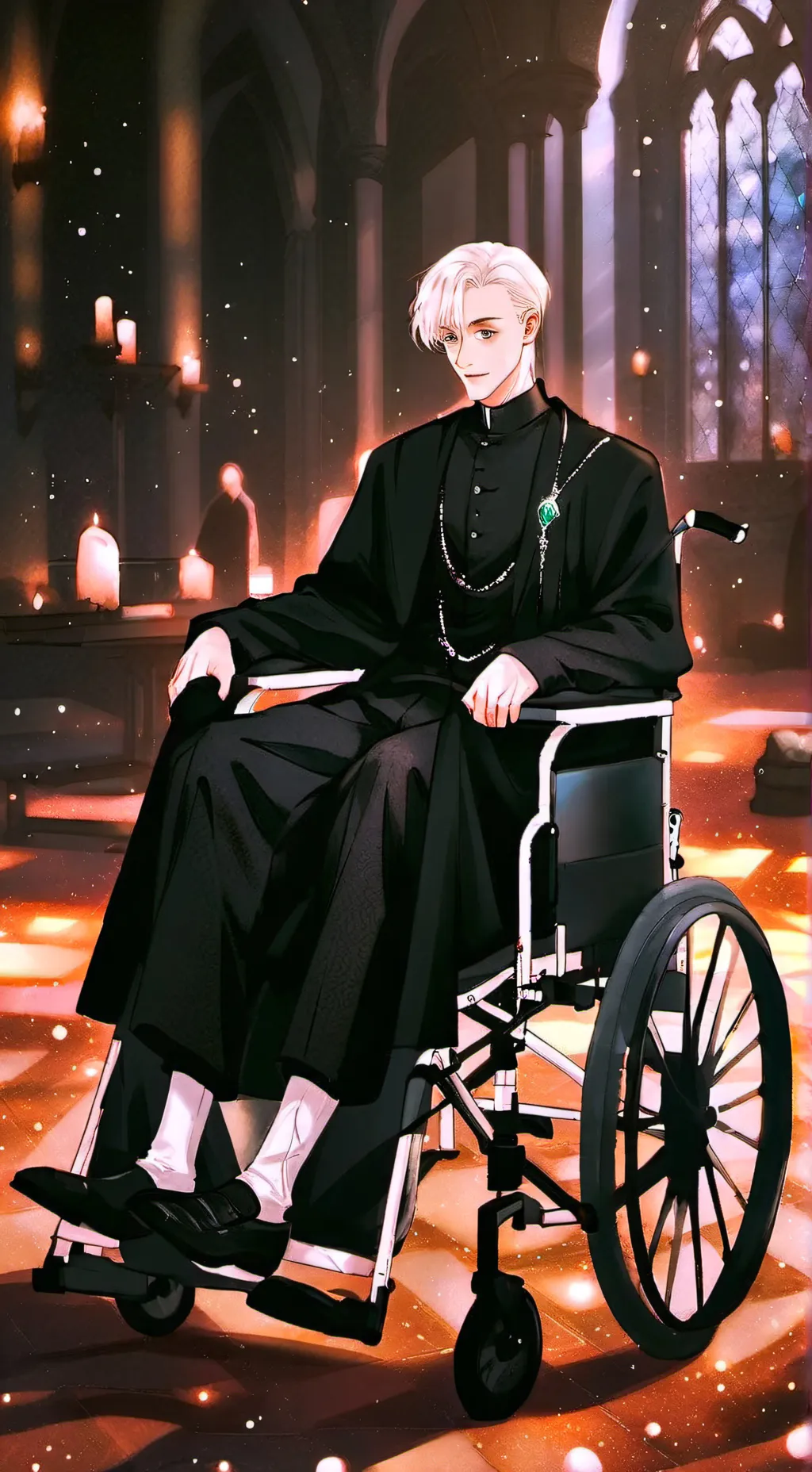 ai character: Draco wheelchair background