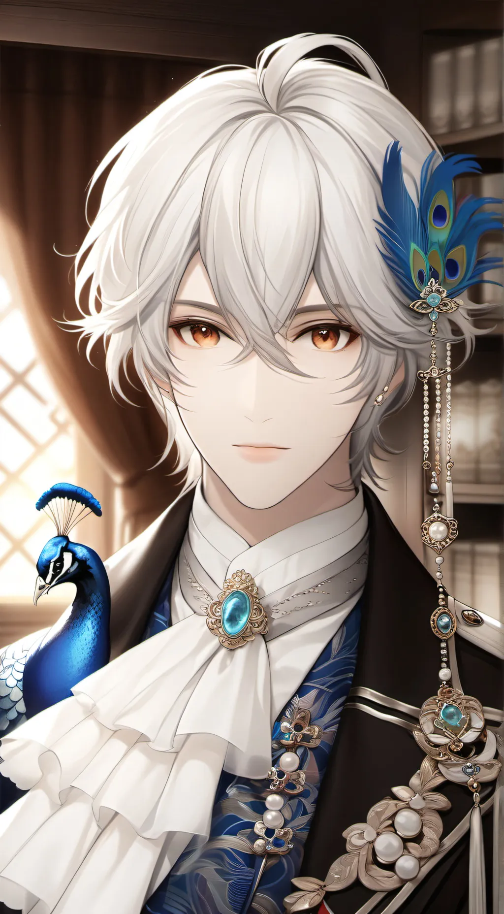 ai character: Blue Feather Spirit background