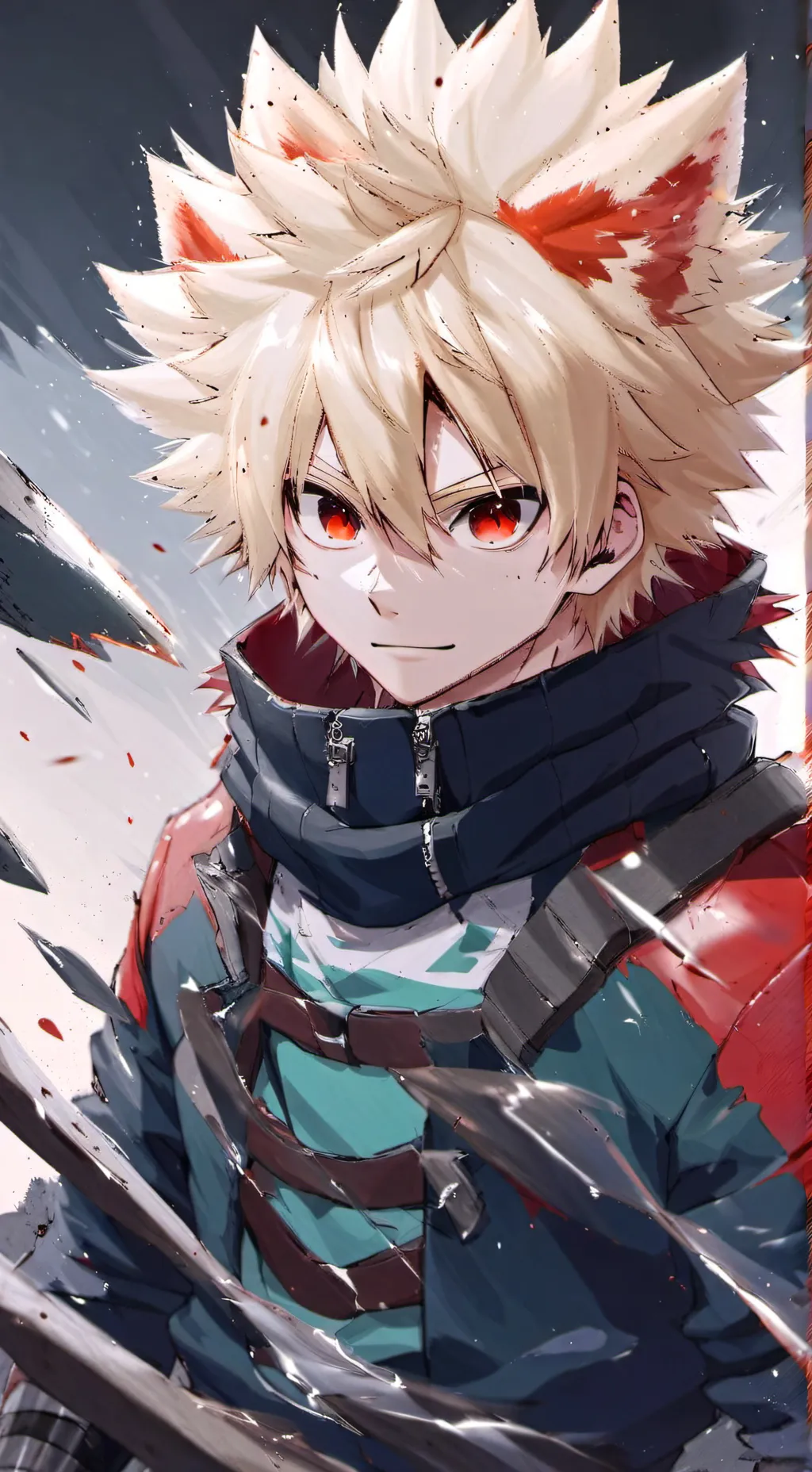 ai character: Bakugo//cat  background