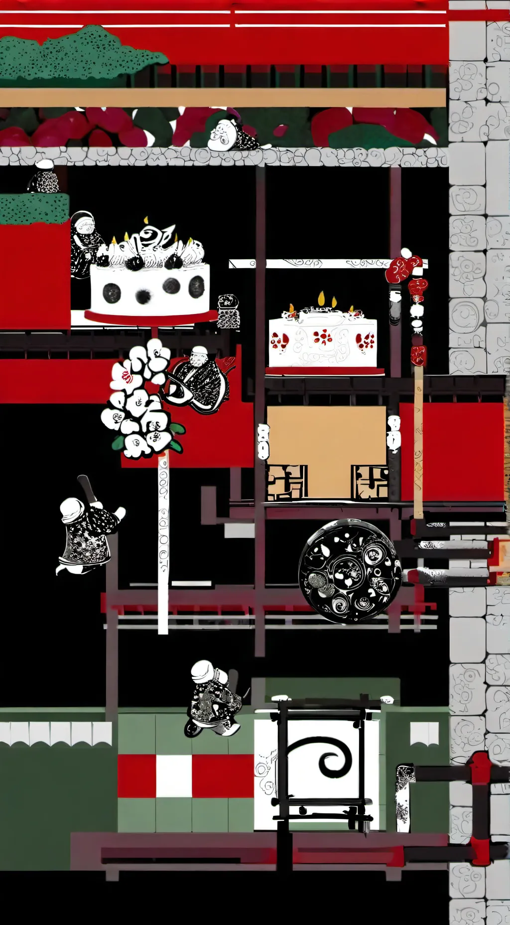 ai character: fruitcake  background