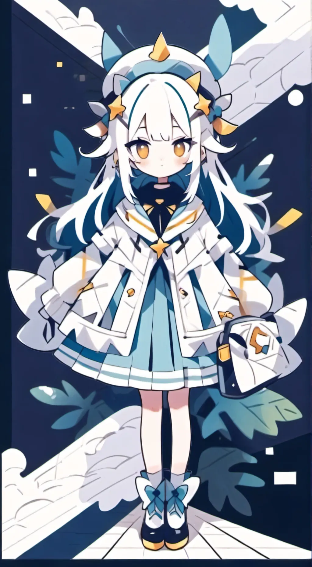 ai character: min happy  background