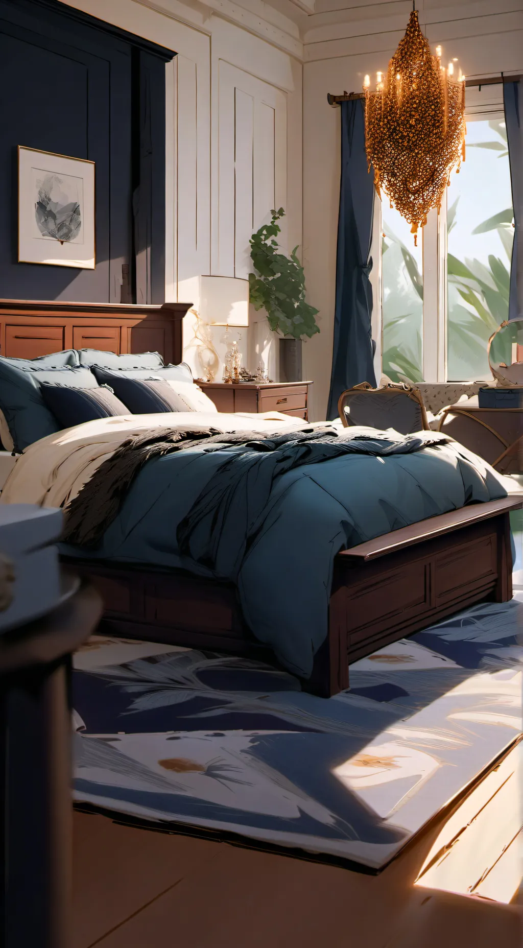 ai character: Aminah little, V background