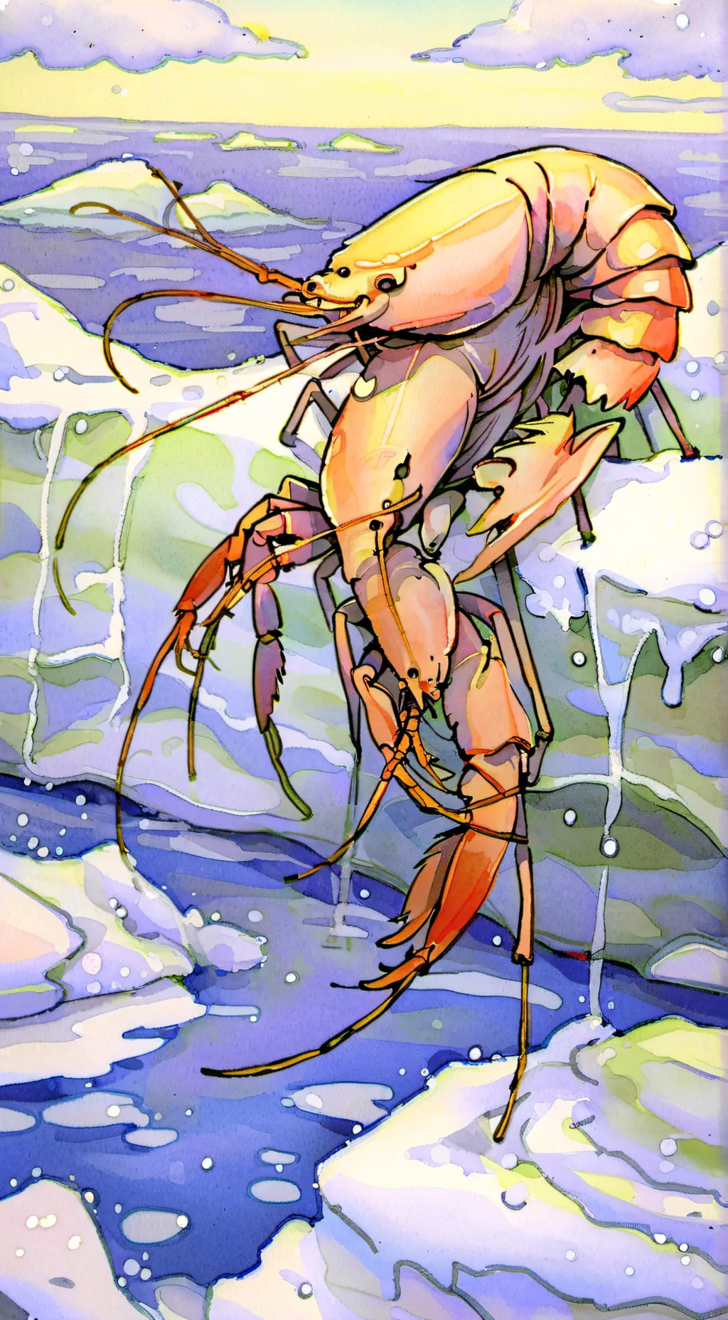 ai character: Shrimpo  background