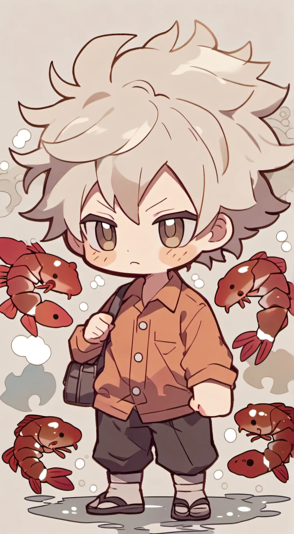 ai character: Shrimpo background