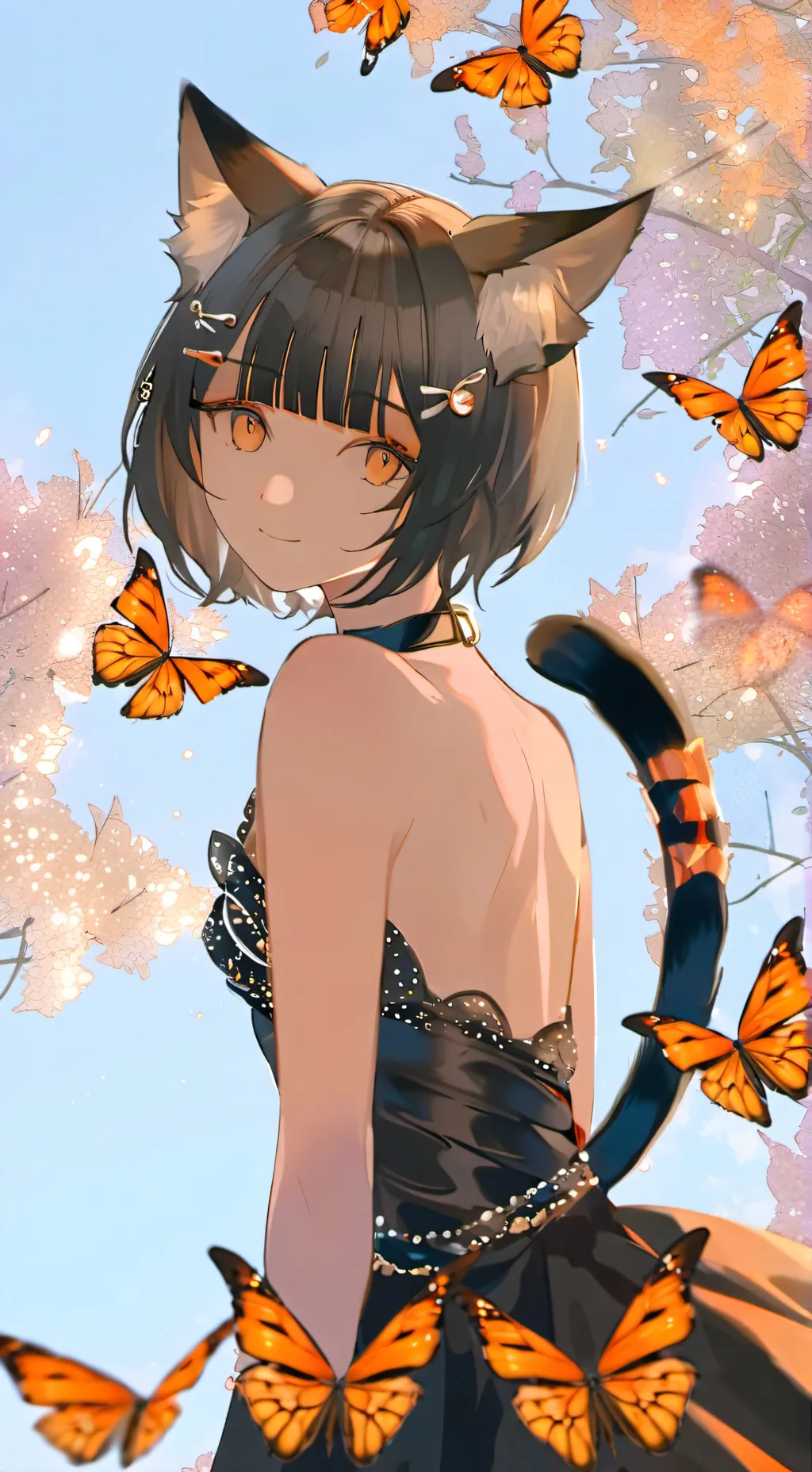 ai character: Monarch Cat Furry background