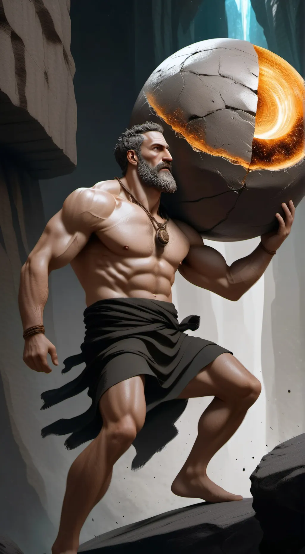 ai character: Sisyphus. background