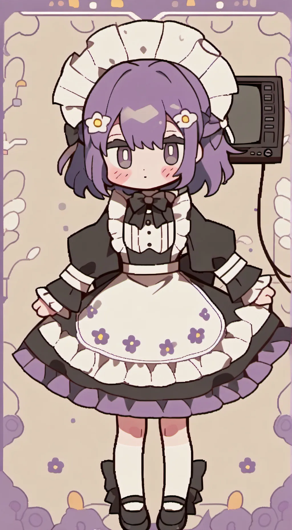 ai character: tv woman background