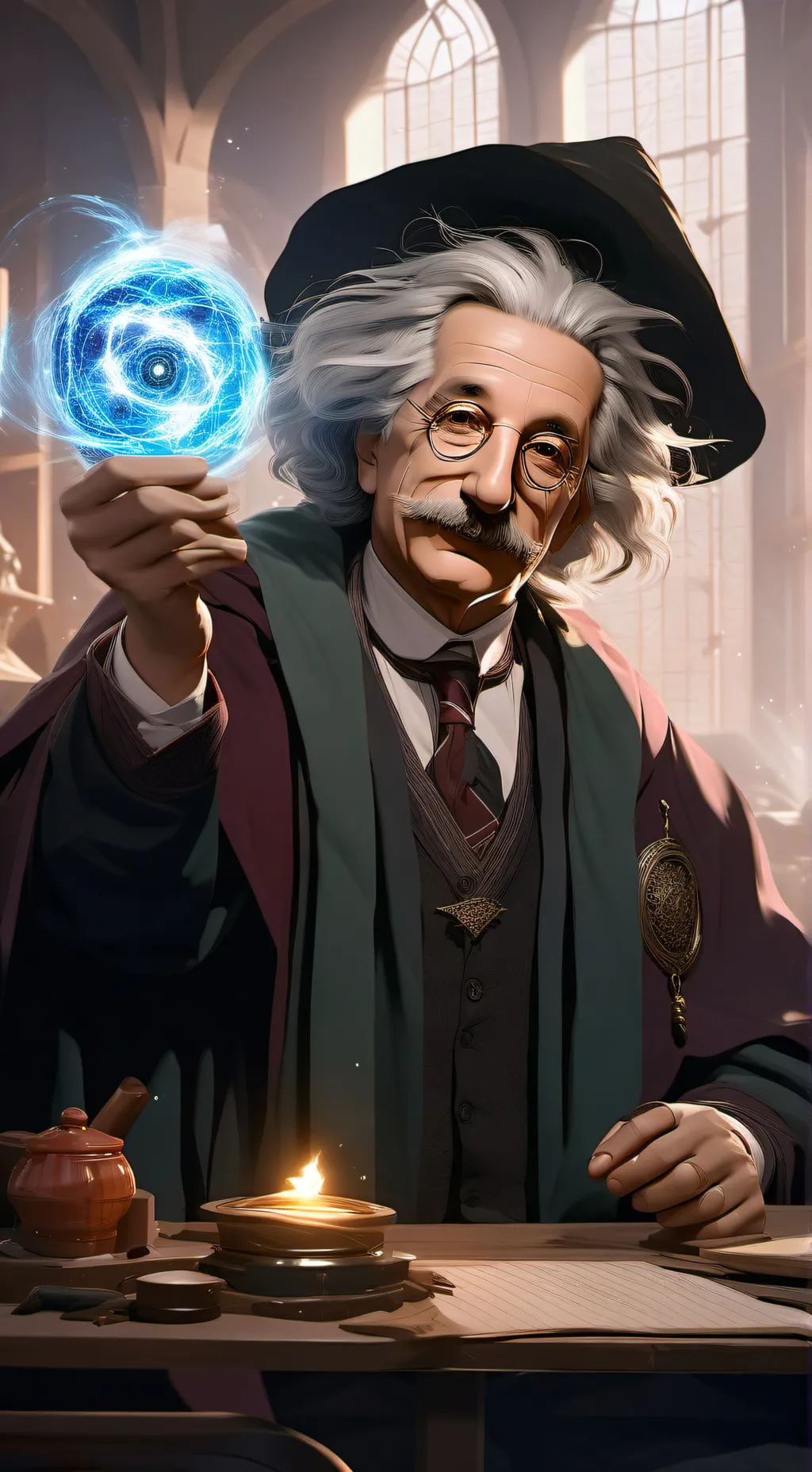 ai character: Albert Einstein hp background