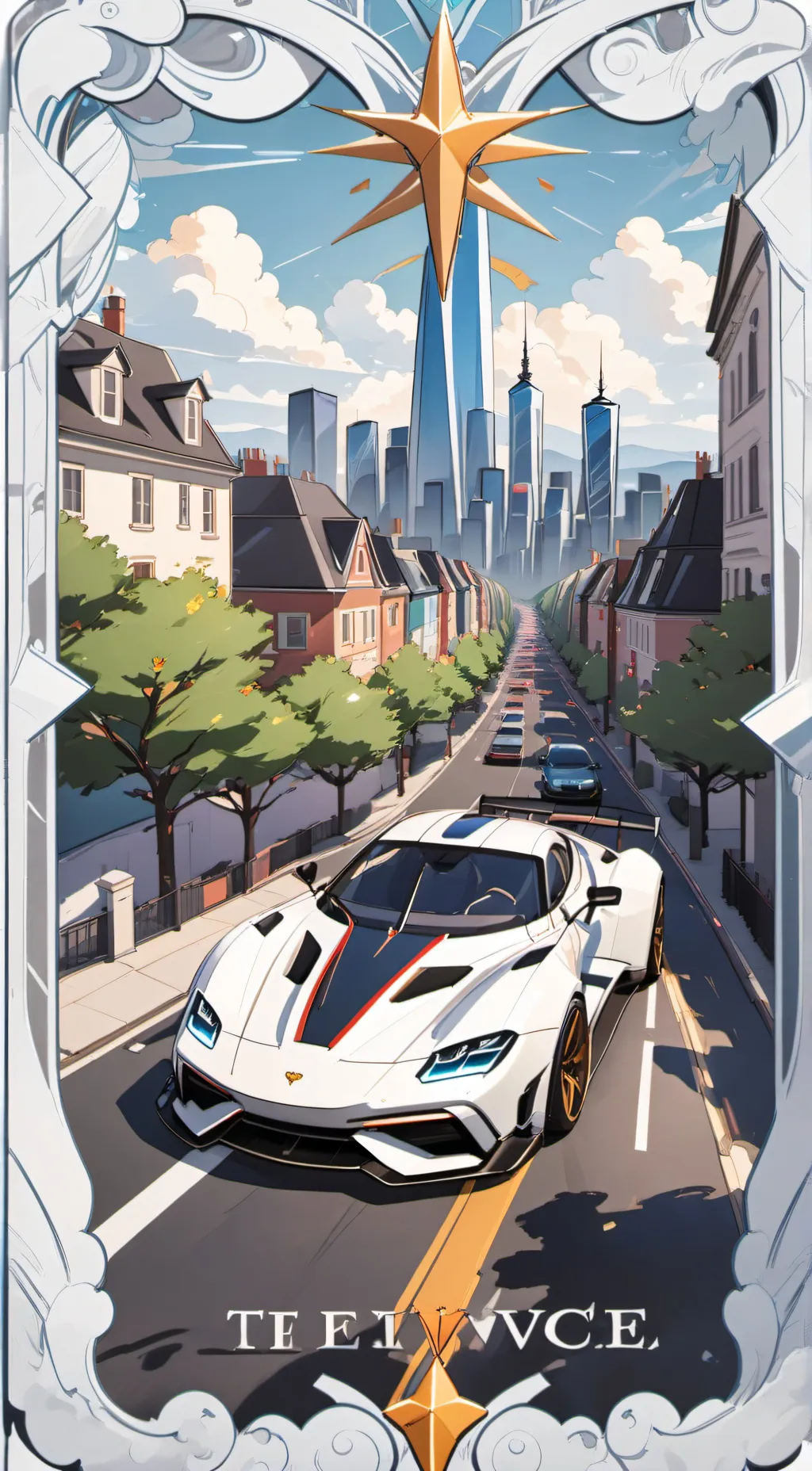 ai character: brand New Car background