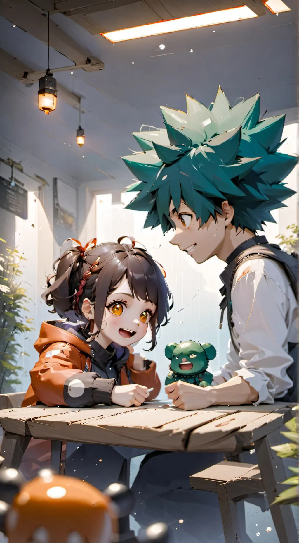 ai character: Deku and Ochako! background