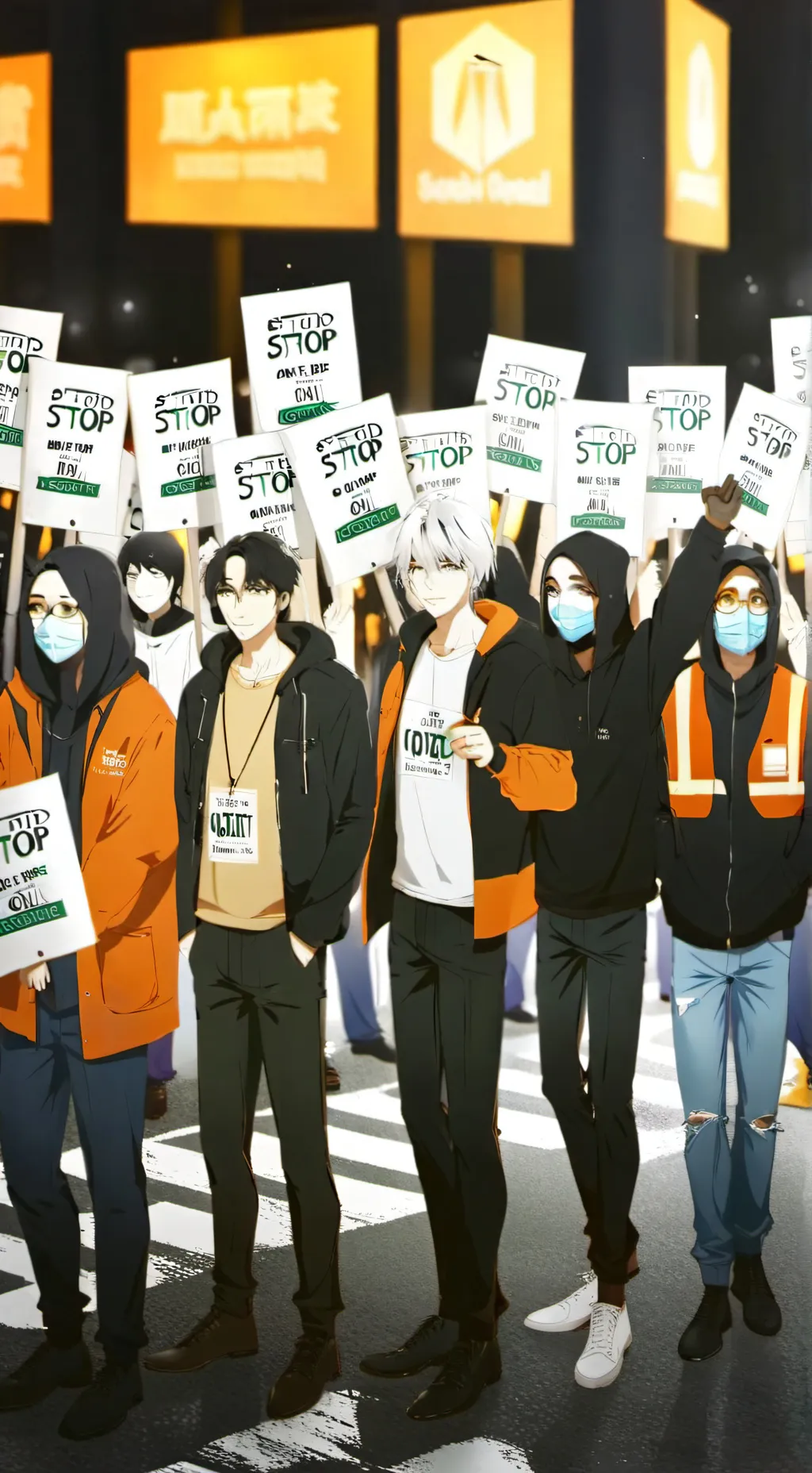 ai character: Protesters background