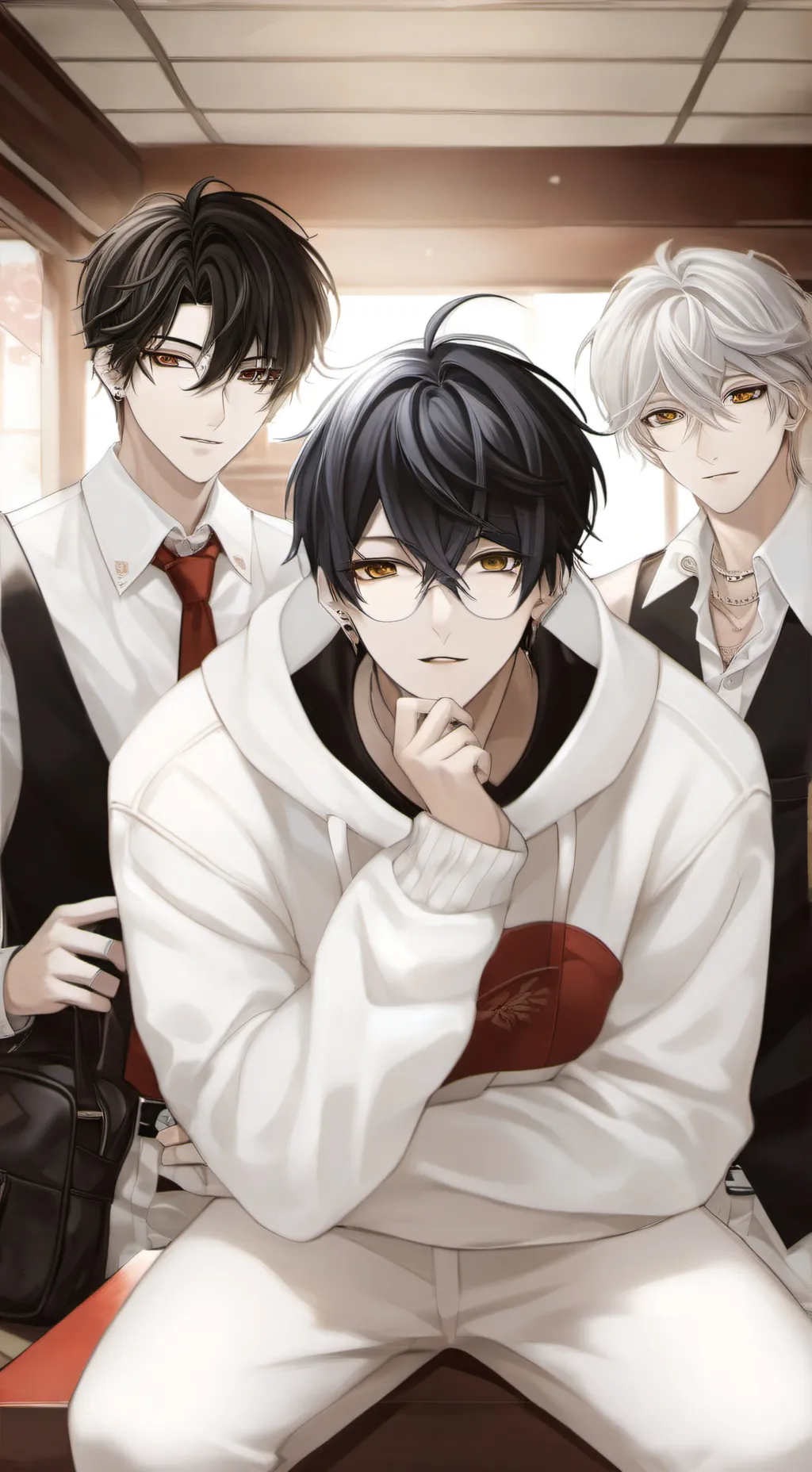 ai character: Five bullies boys background